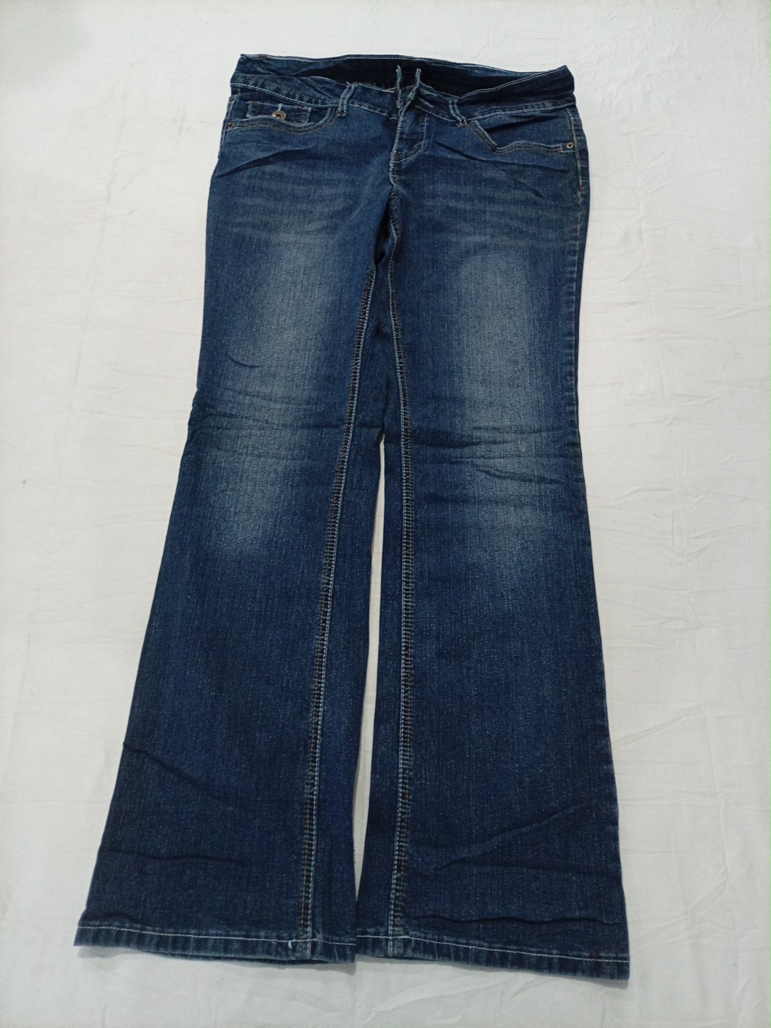 Jean à jambes larges délavé pour femmes