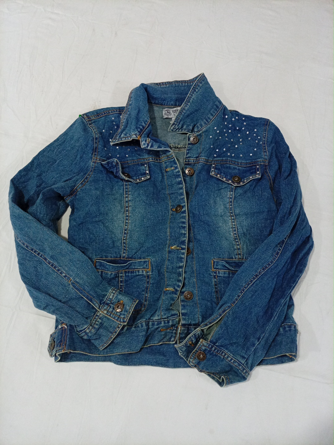 Denim Jacket with Rhinestones