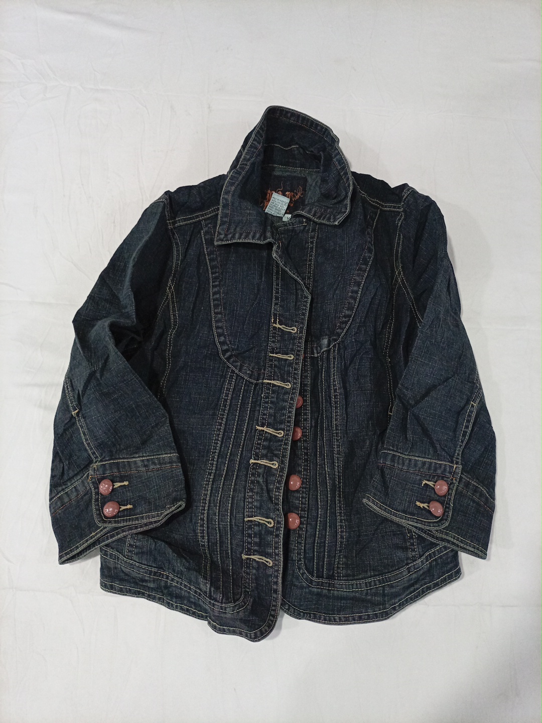 Veste en denim bleu foncé