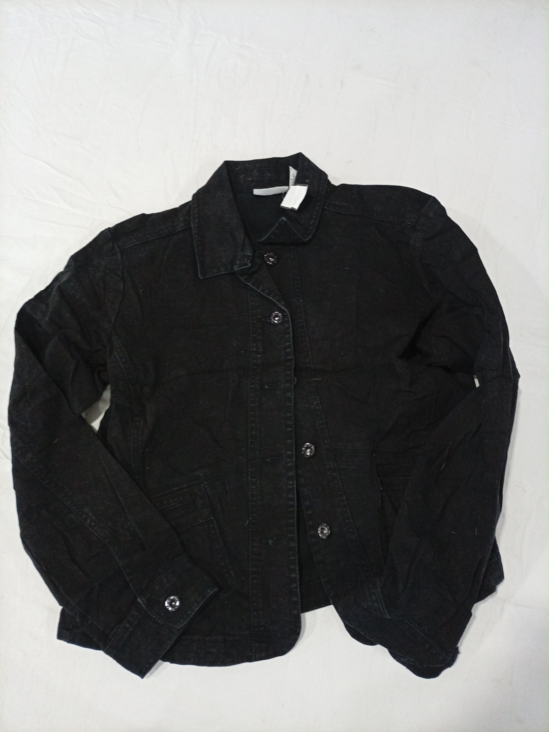 Veste en denim noir en coton