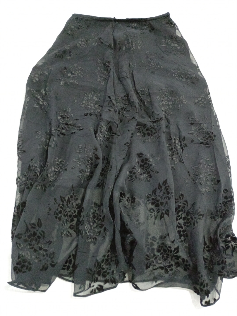 Black Floral Skirt
