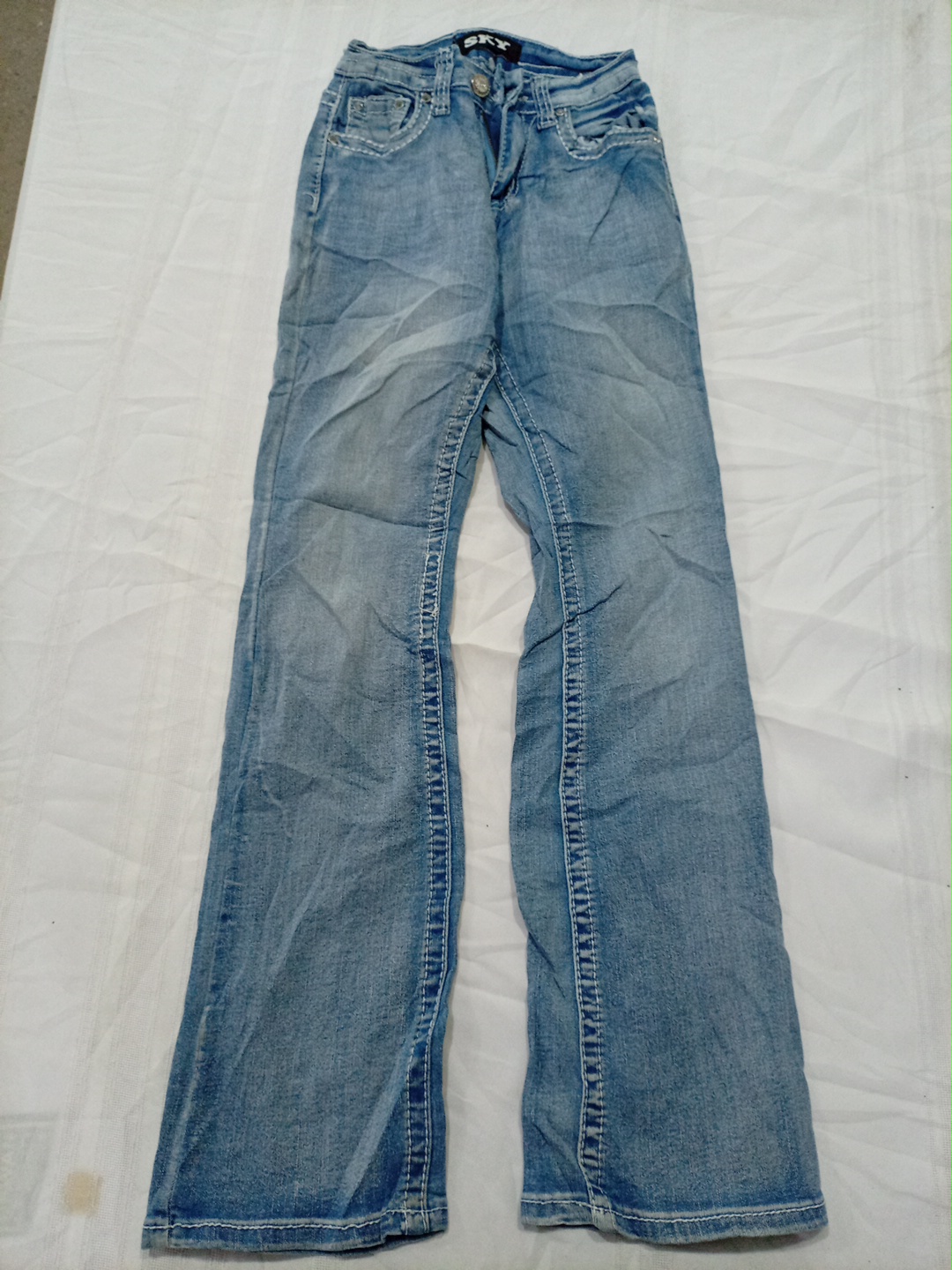 SKY Women's Bootcut Denim Jeans with Embellished B..