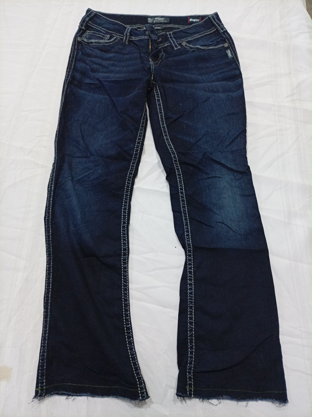 Jean Bootcut Low-Rise True Religion en denim foncé