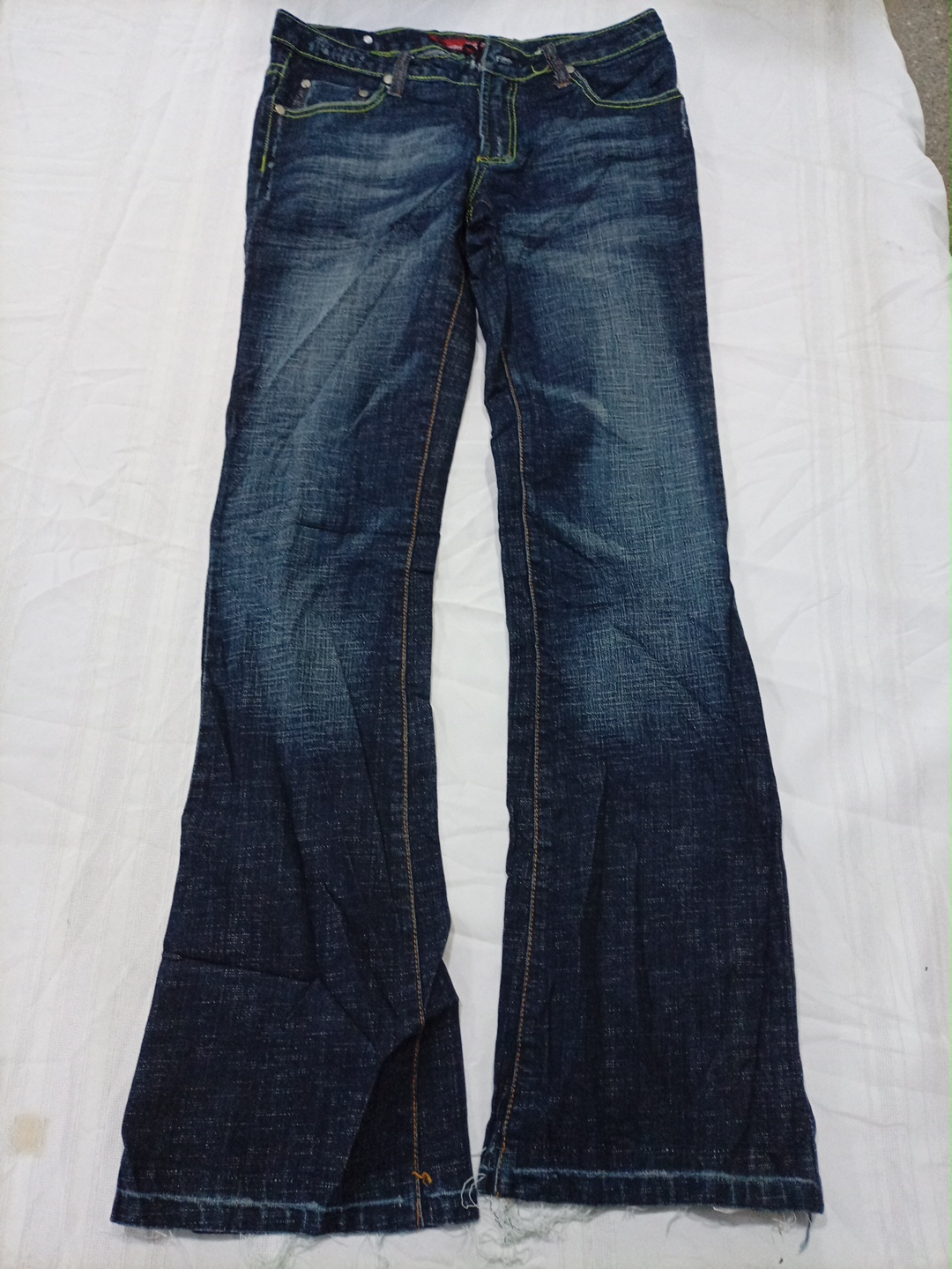 PSP Collection Low-Rise Flare Denim Jeans with Emb..