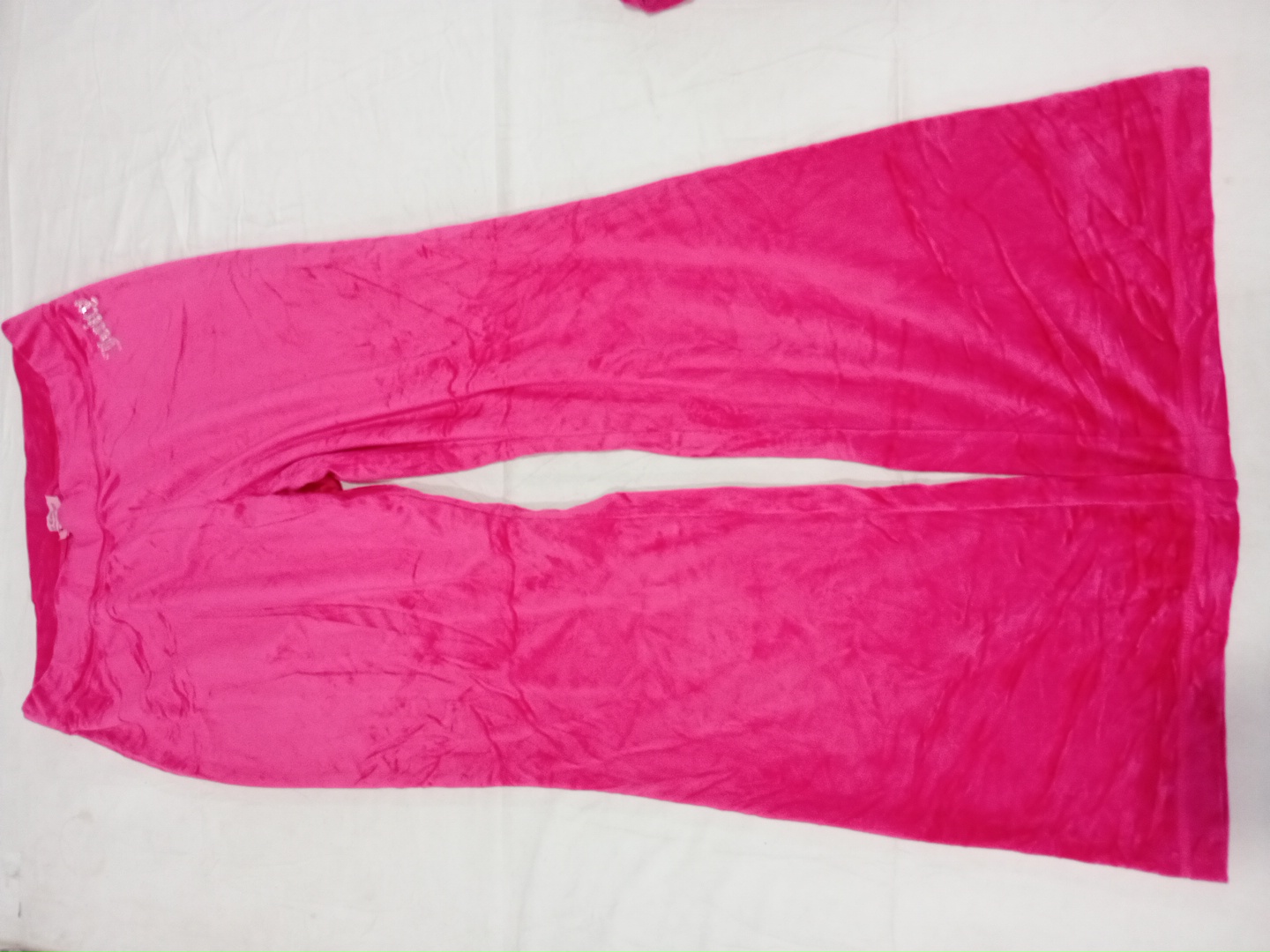 Juicy Couture Pink Velour Flared Track Pants Size ..