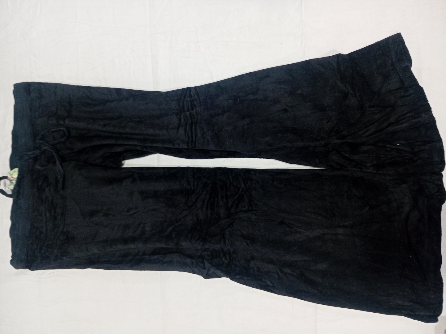 Juicy Couture Black Velour Wide-Leg Track Pants Si..