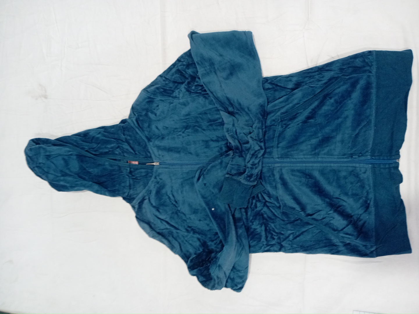 Juicy Couture Teal Velour Zip-Up Hoodie Size L