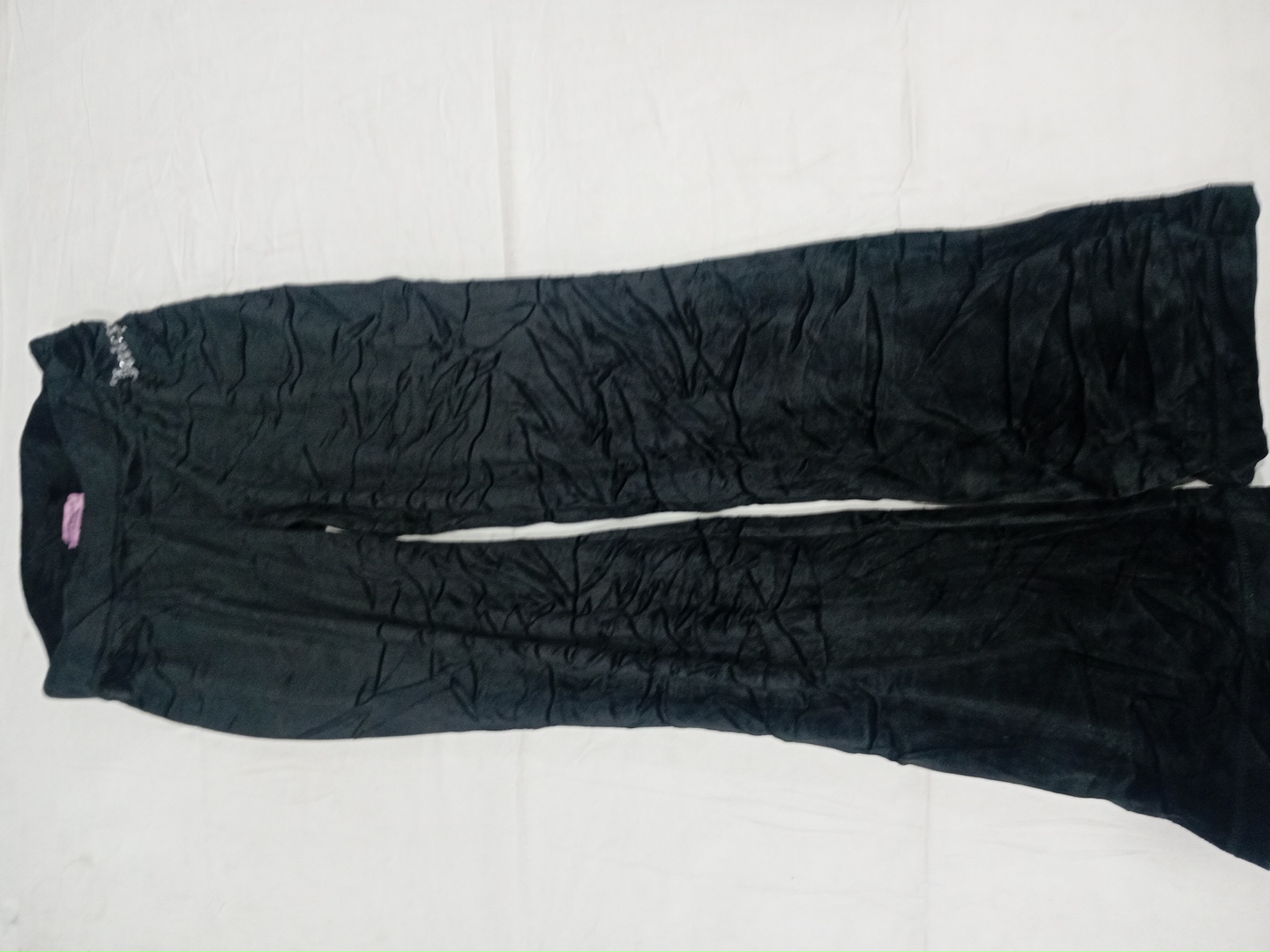Vintage Juicy Couture Black Velour Flared Track Pa..