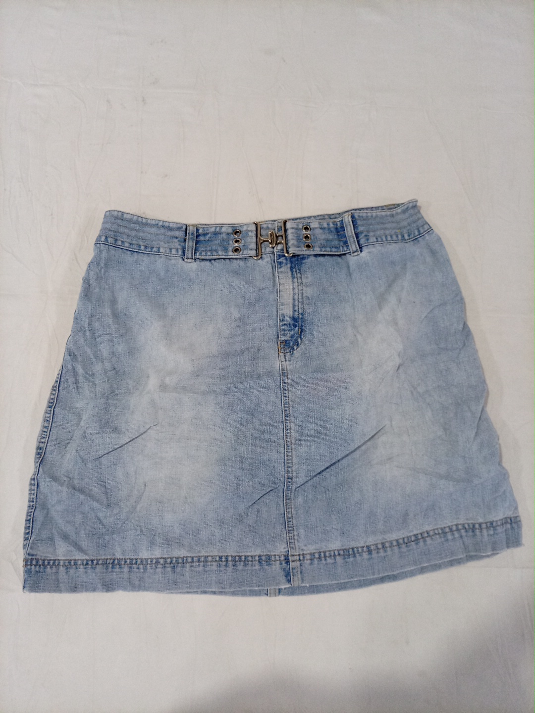 Jupe en denim délavé Faded Glory avec boucle de ce..