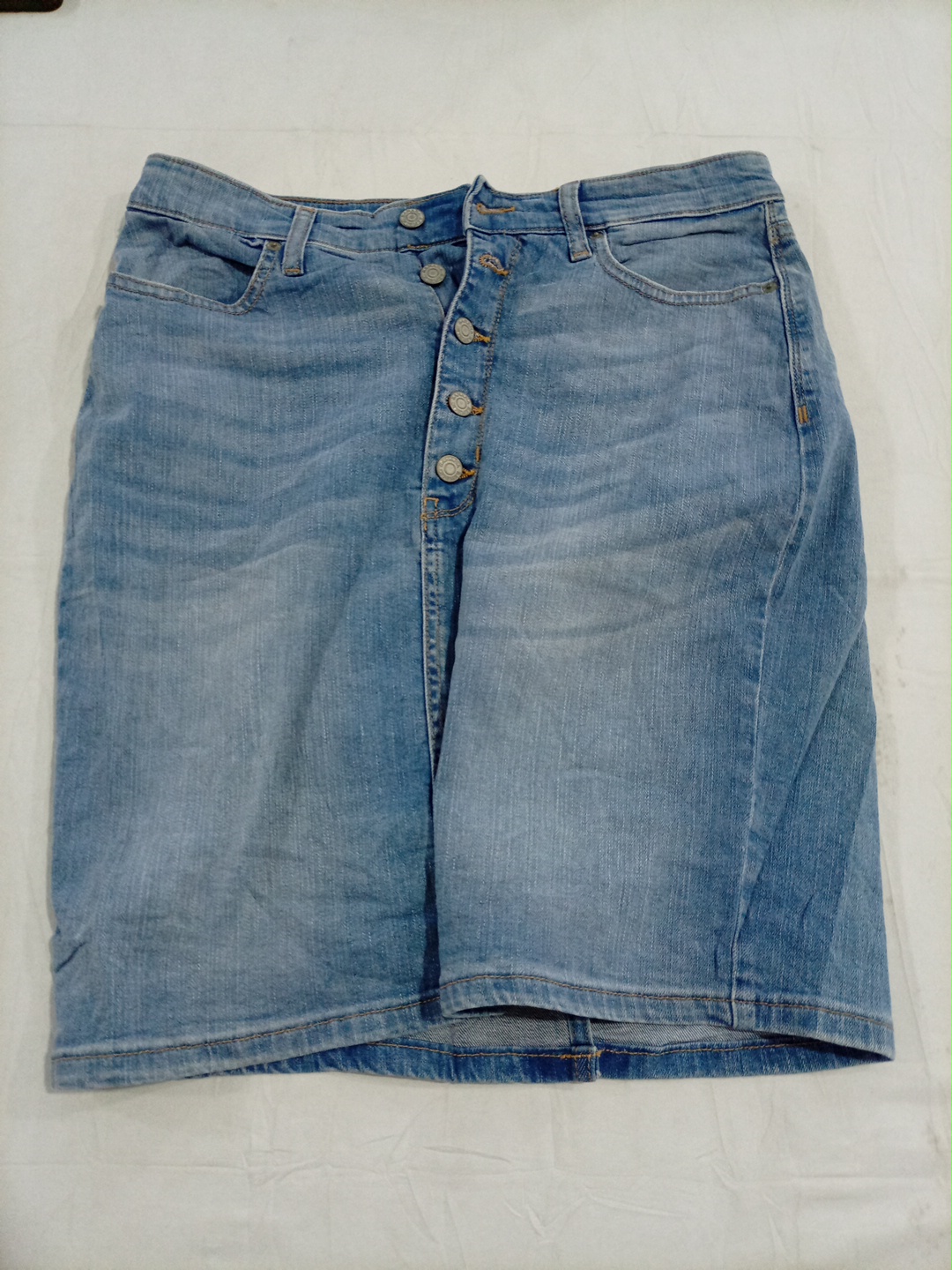 Banana Republic Light Wash Denim Button-Front Mini..