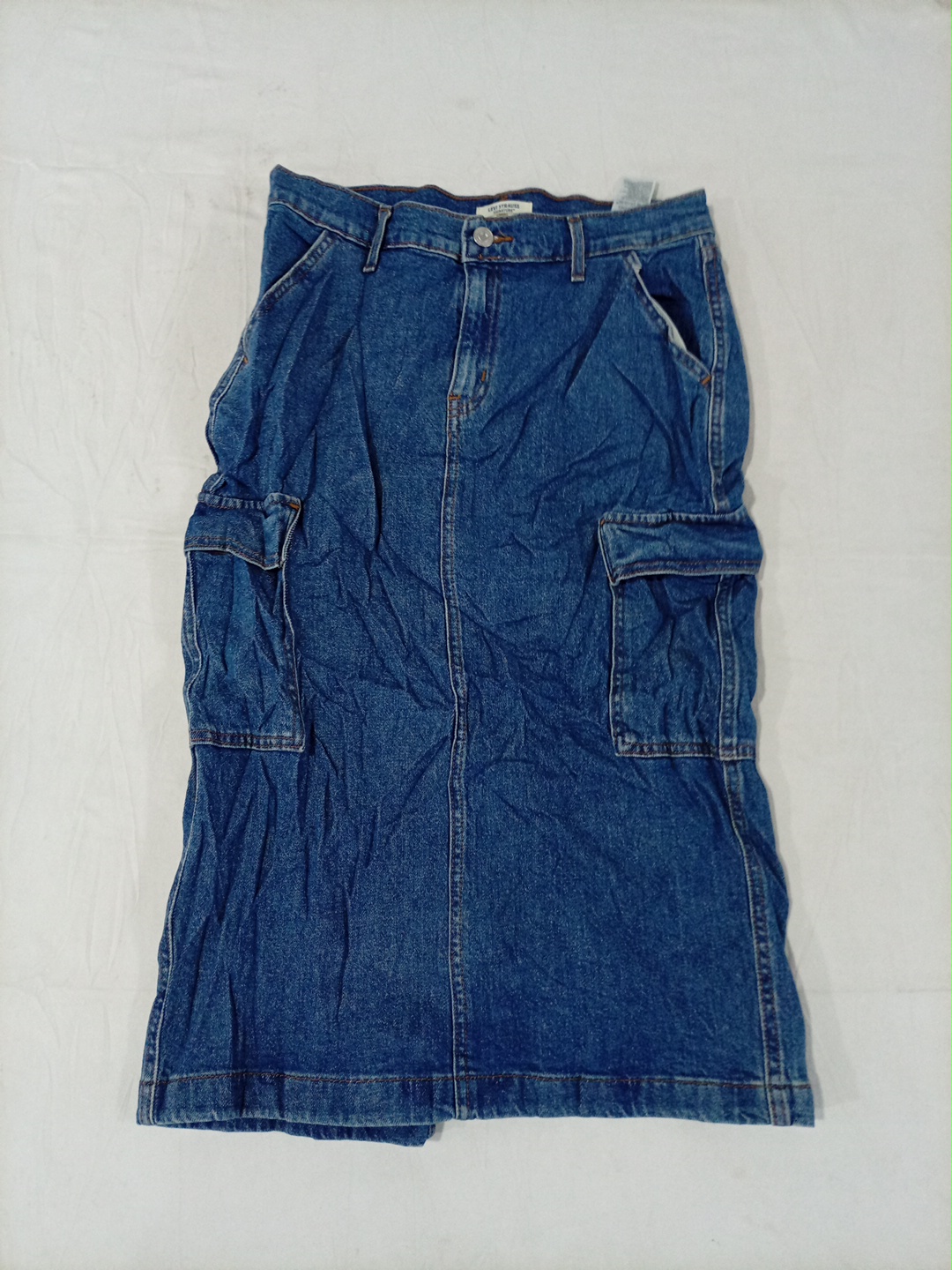 Levi's Signature Denim Cargo Midi Skirt