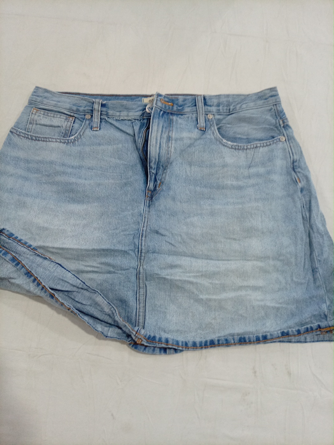 Madewell Light Wash High-Waisted Denim Mini Skirt