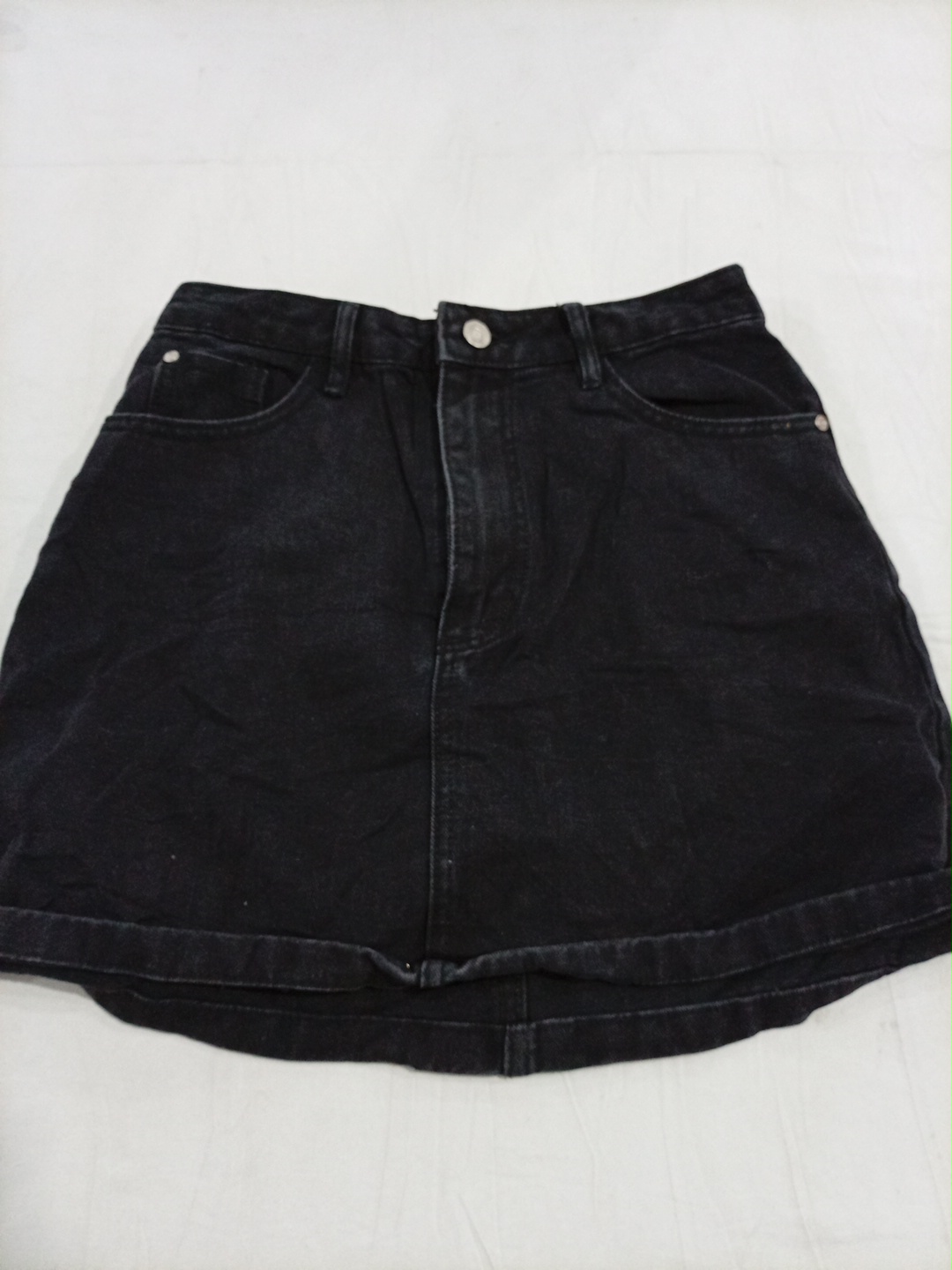 Jupe mini en denim noir Missguided