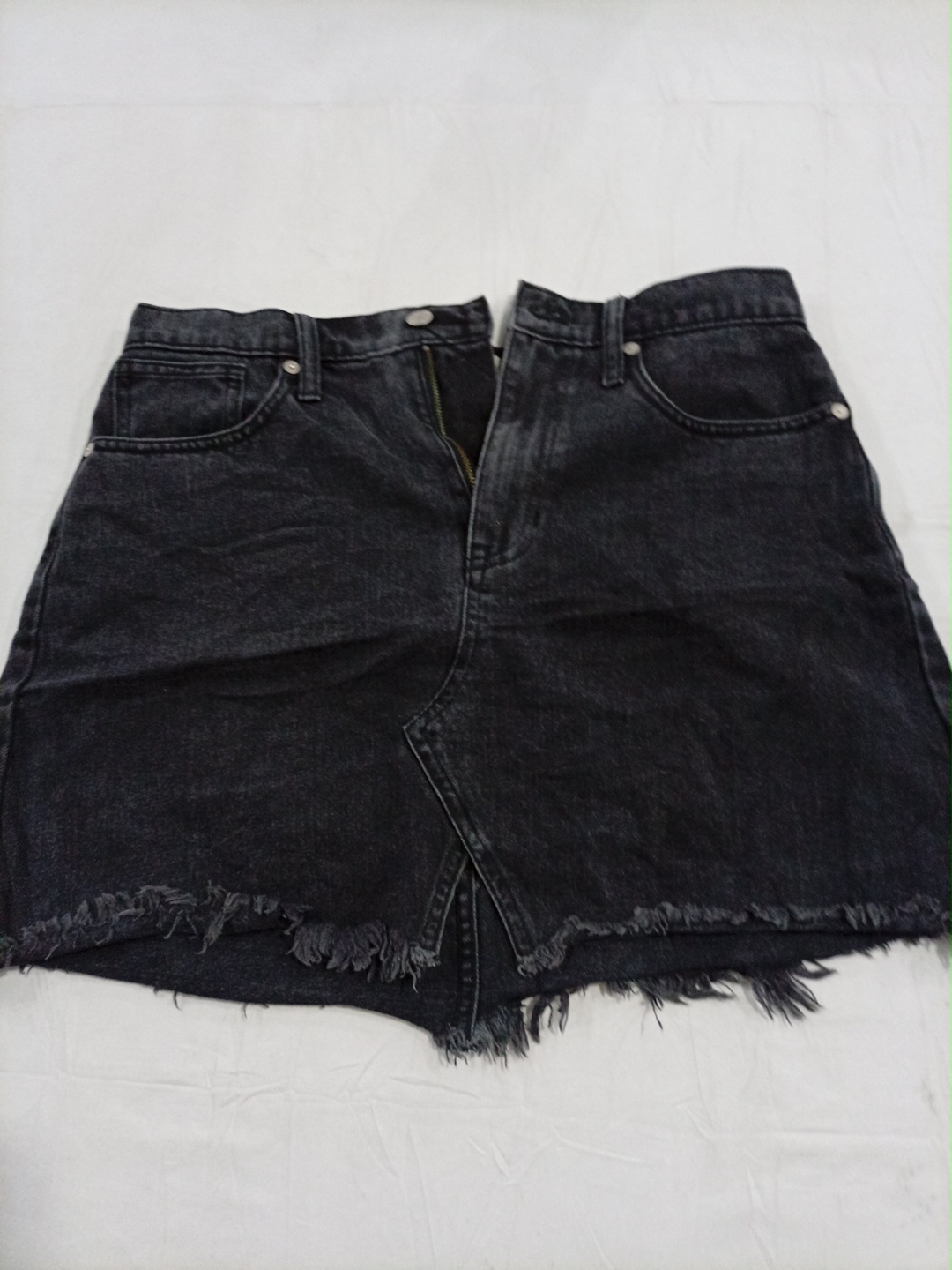 Jupe mini en denim noir déchiré Madewell taille 29