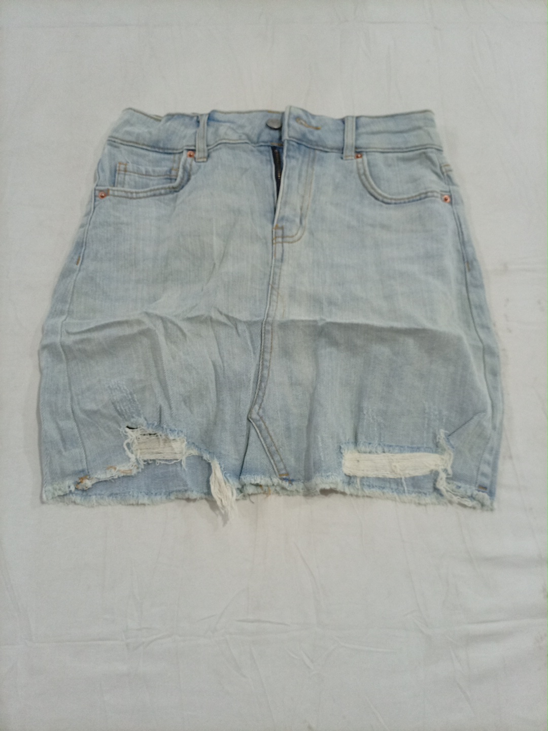 Jupe mini en denim clair usé Wild Fable