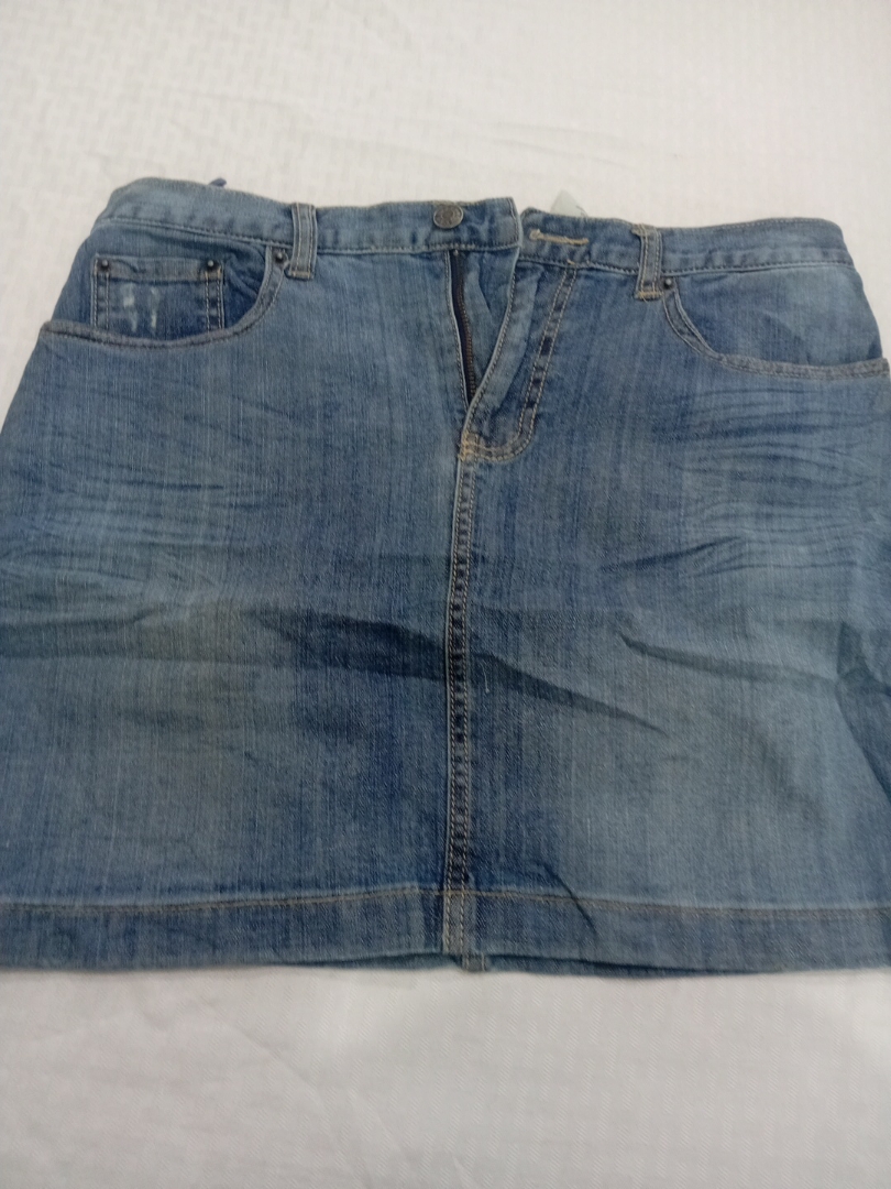 Jupe en denim bleue Joe avec détails abîmés Taille..