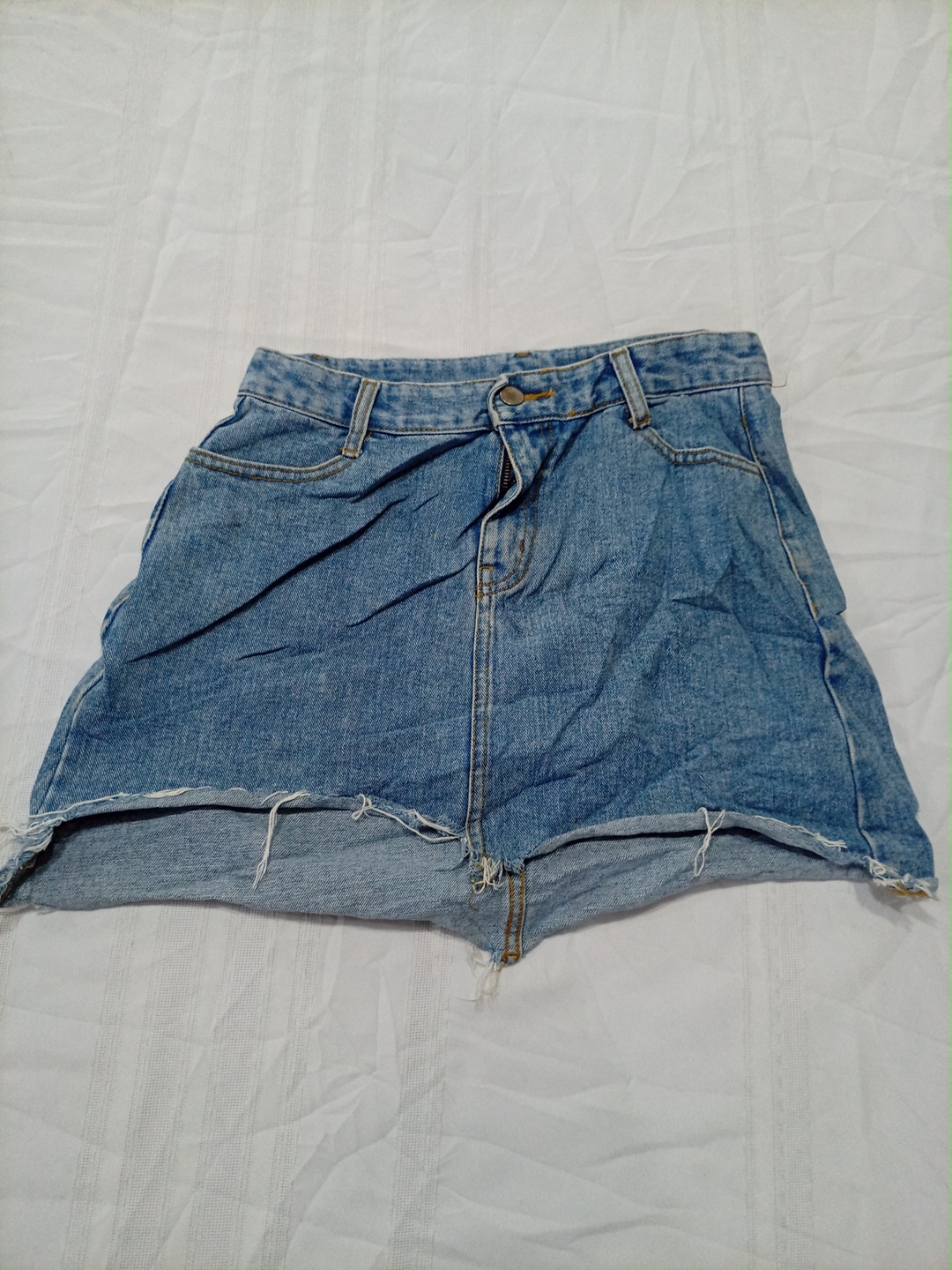 Grass Blue Jeans Distressed Denim Mini Skirt Size ..