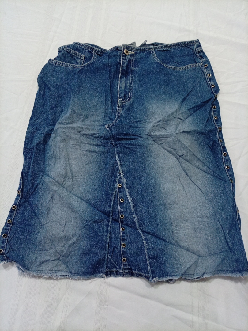 Vintage Carolina Blues Denim Mini Skirt with Fring..
