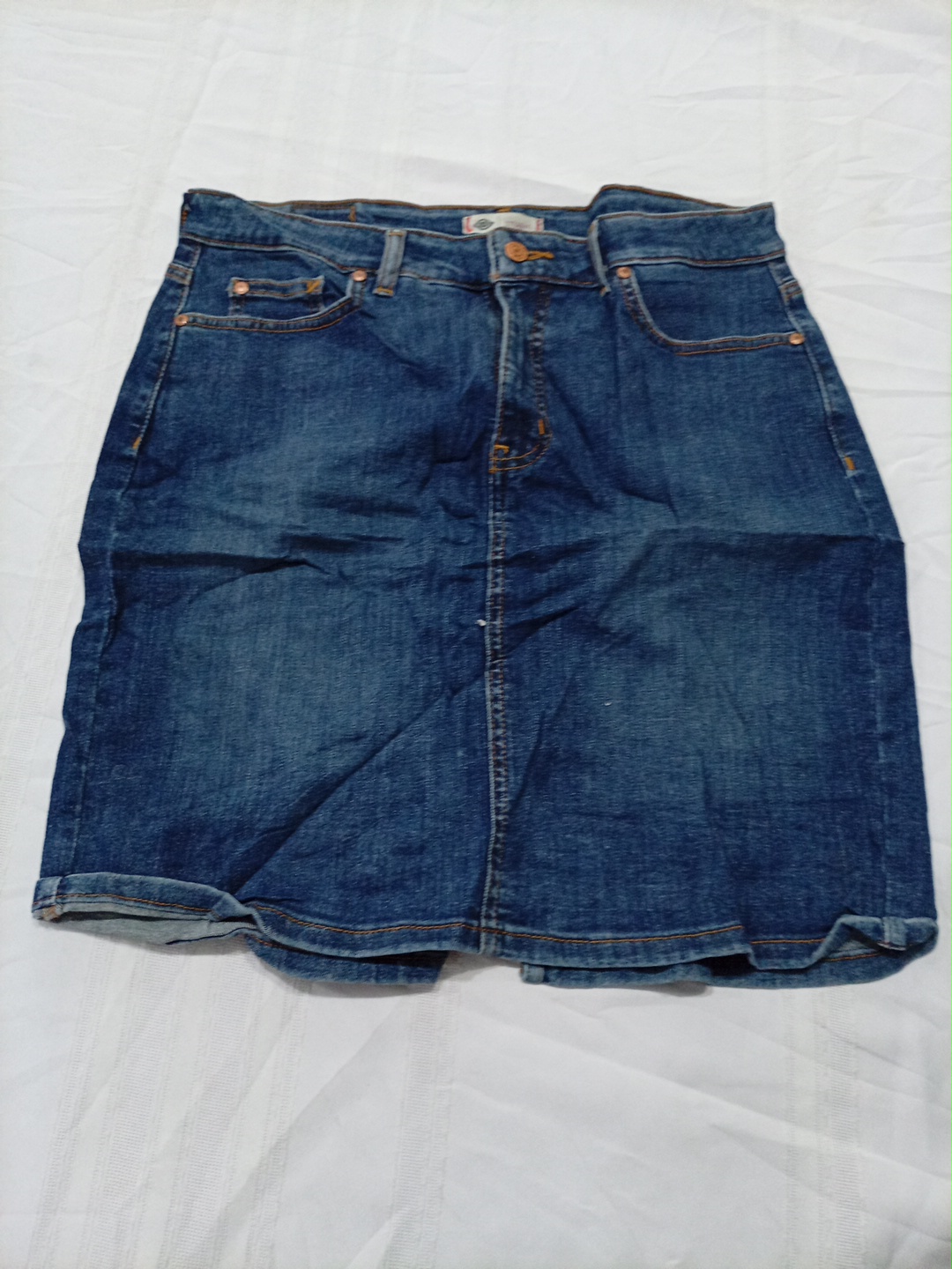 Minijupe en jean droite taille haute Dickies