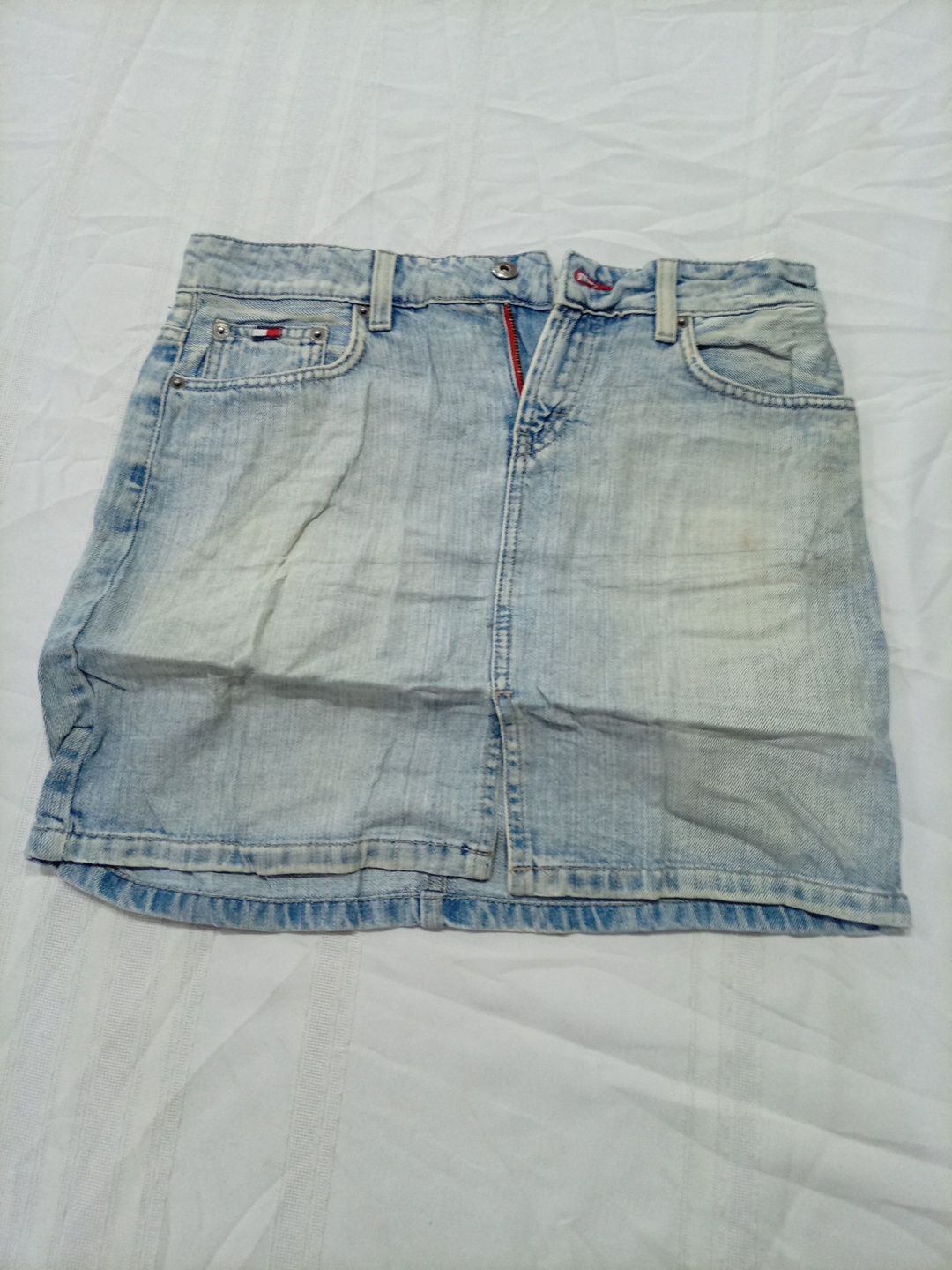 Tommy Hilfiger Light Wash Denim Mini Skirt