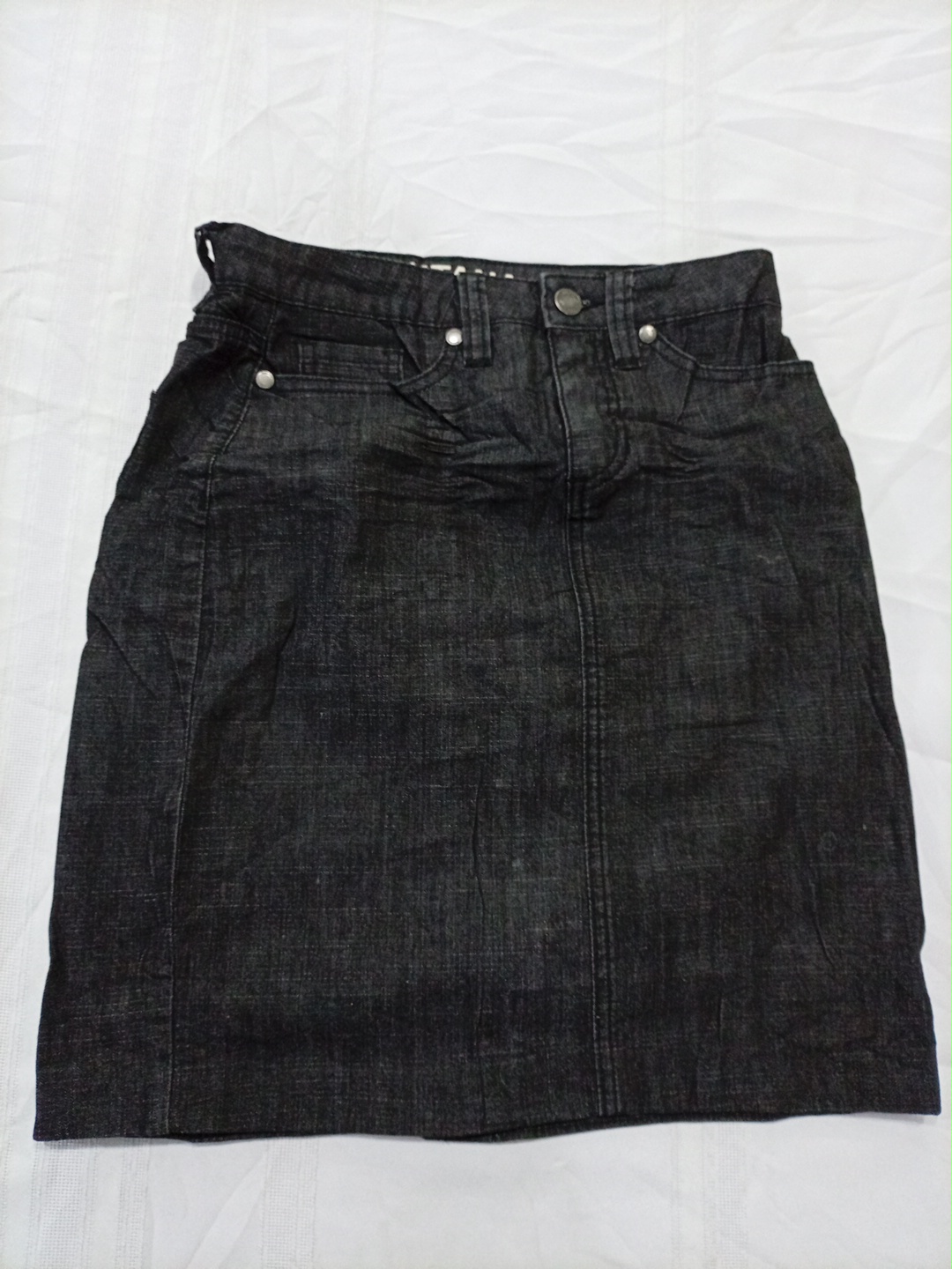 Black Denim Mini Skirt by Santana Jeans
