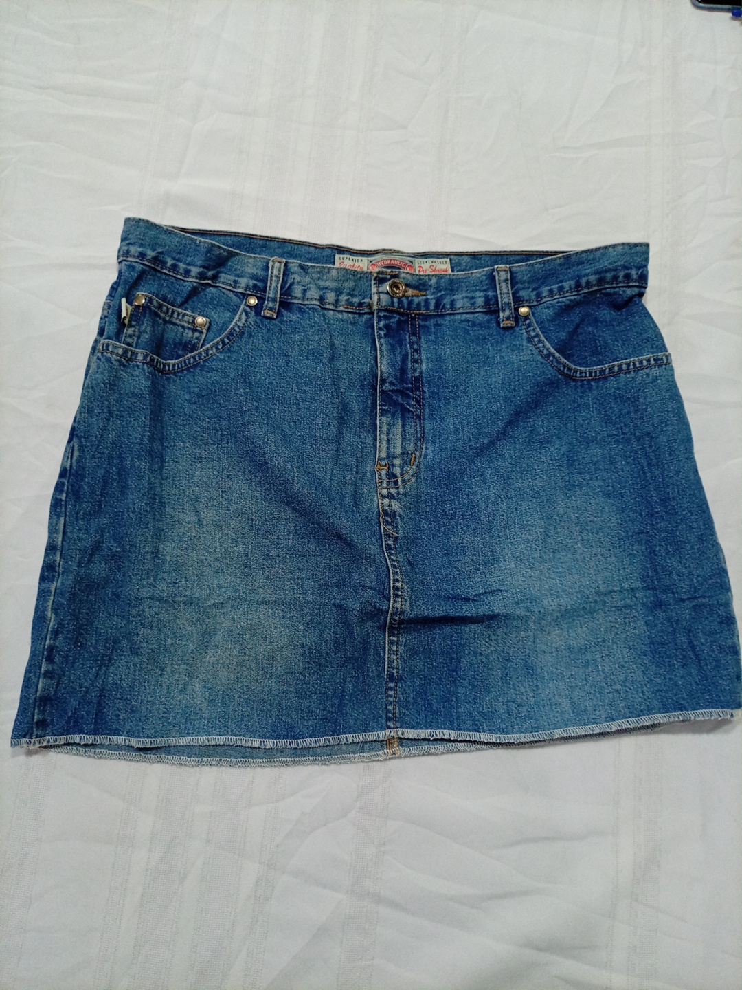 Jupe mini en denim hydraulique vintage