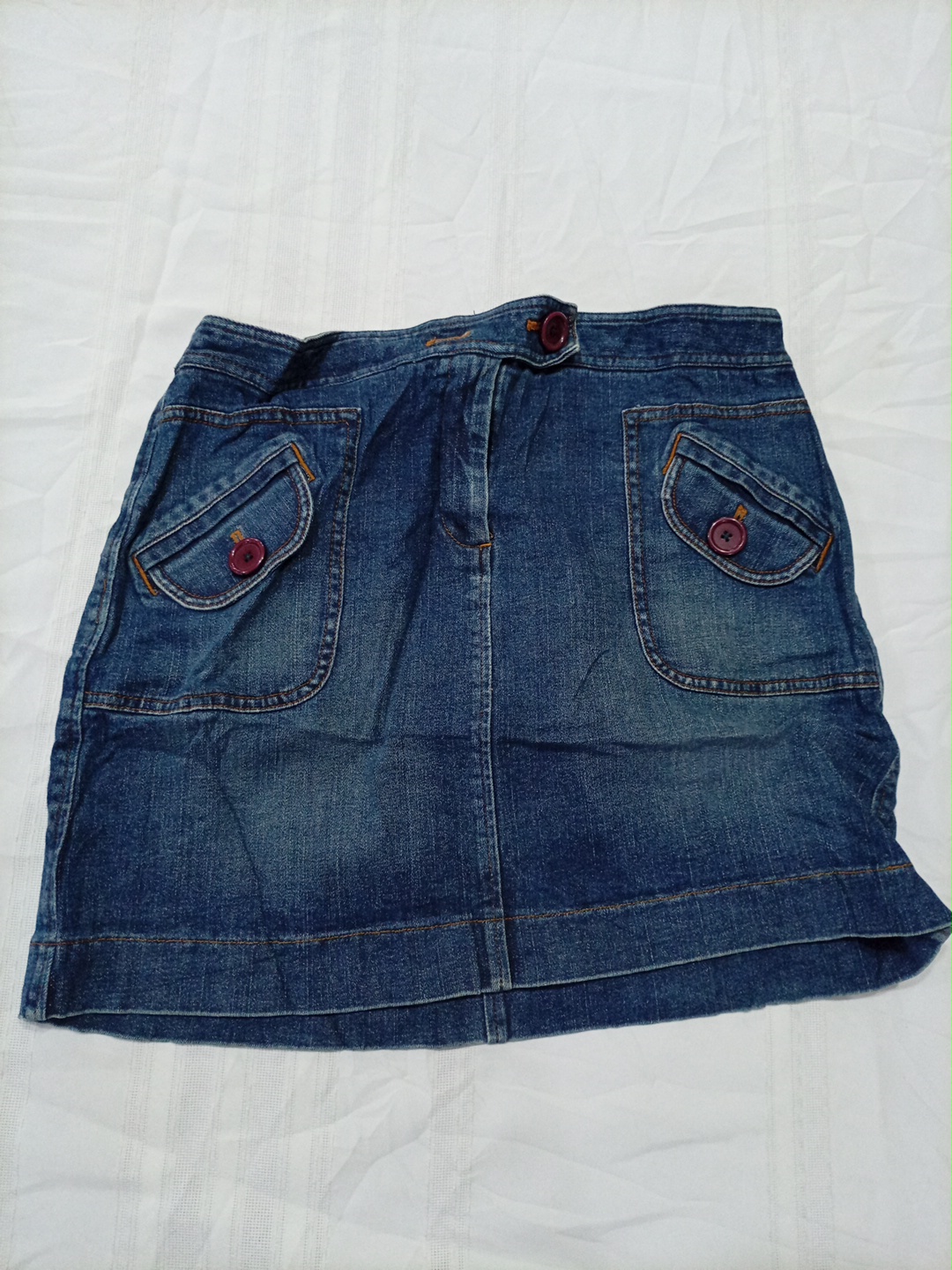 Ann Taylor Loft Stretch Denim Mini Skirt Size 14