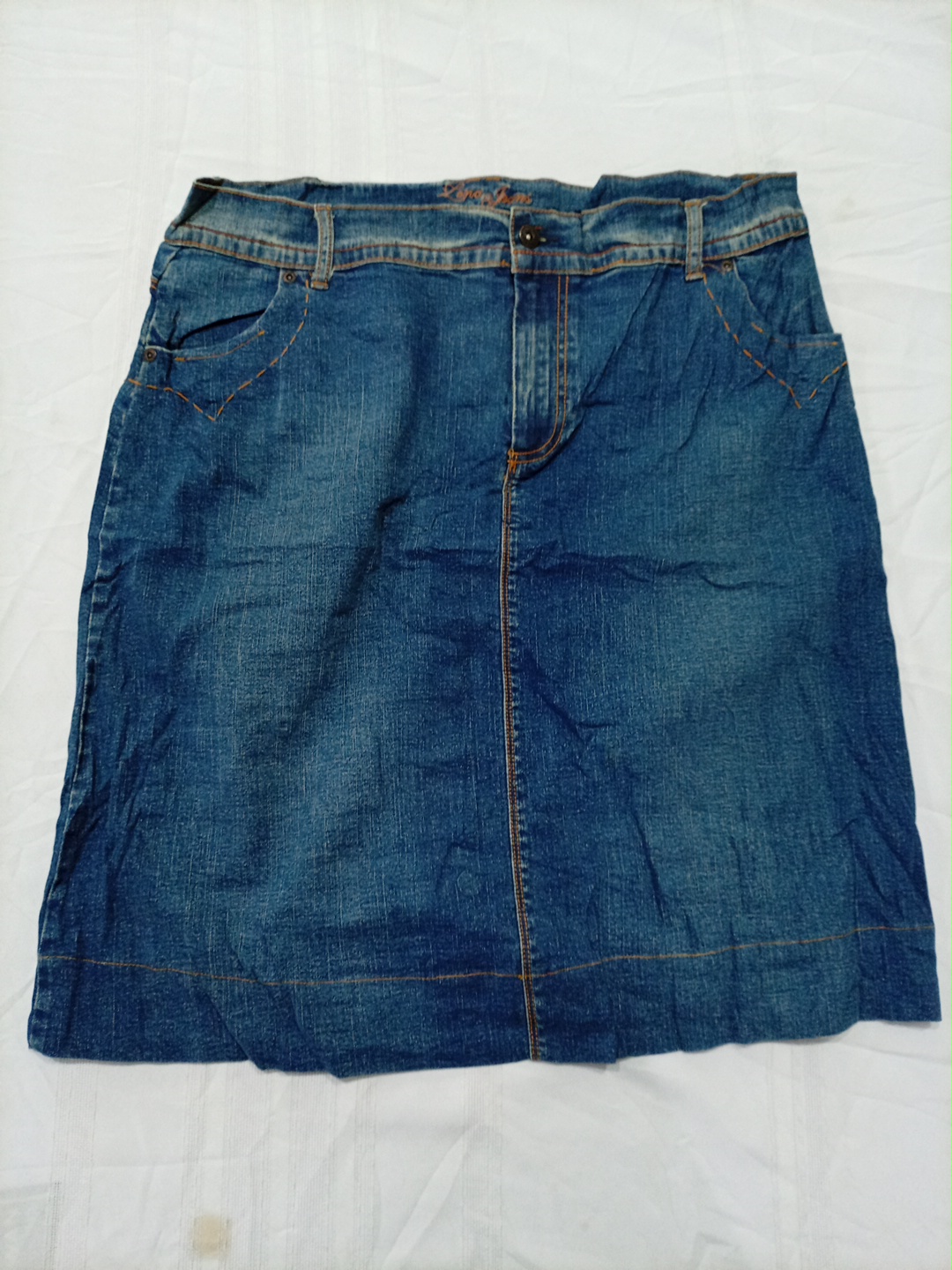 Lena & Jeans Jupe Mini en Denim Bleu avec Poches