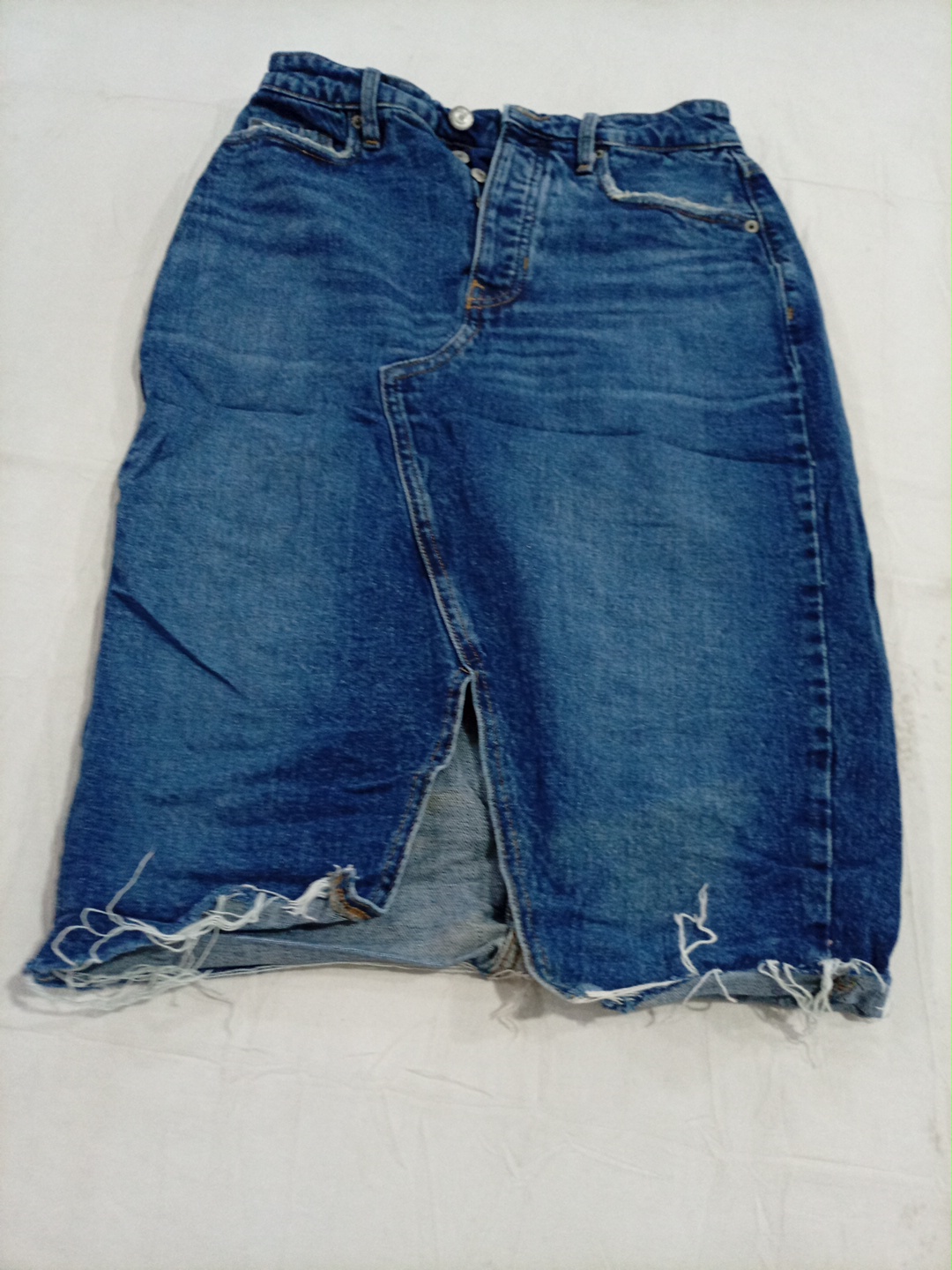 Jupe mini en jean déchiré taille haute slim fit Ol..