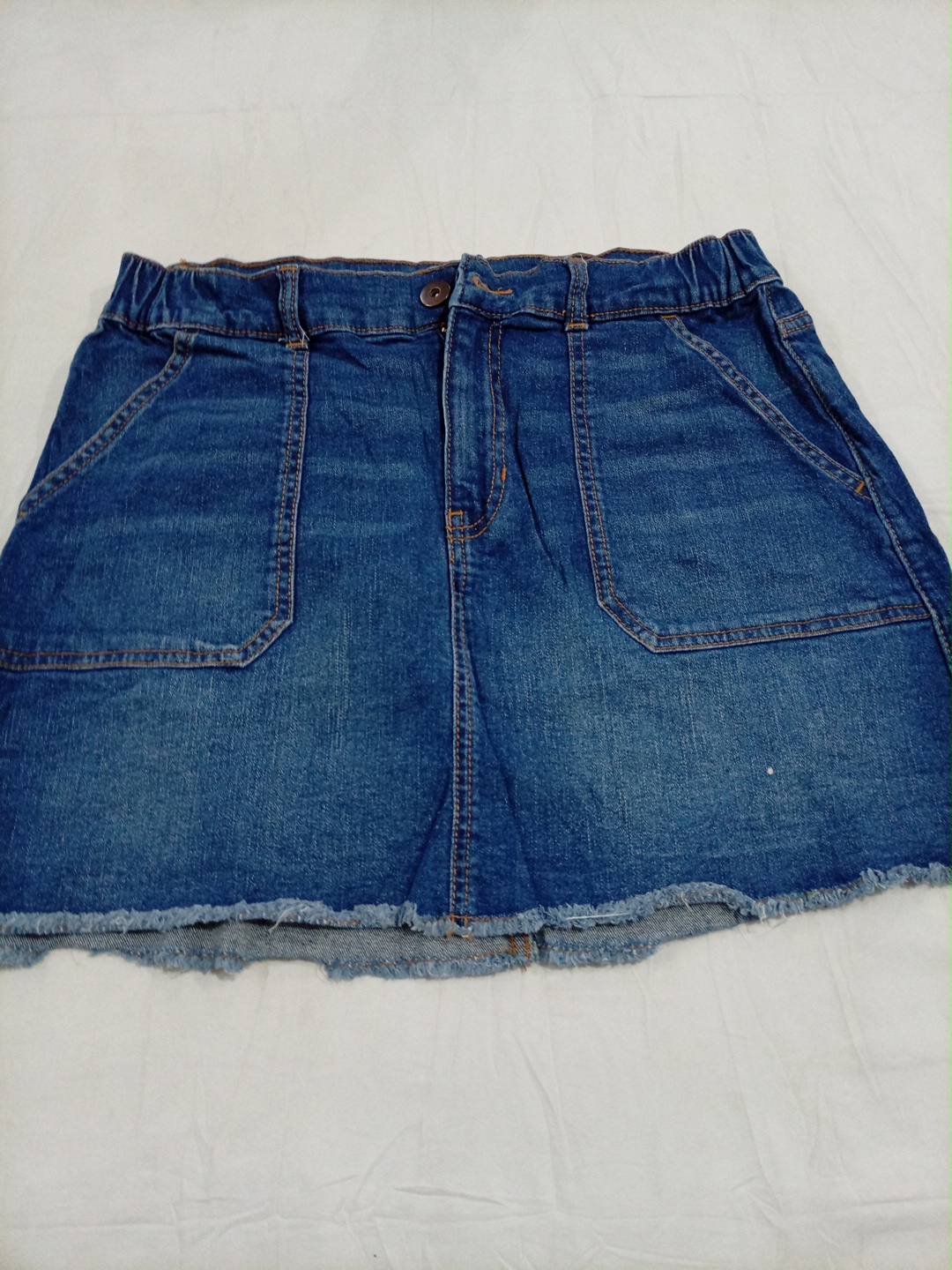 Nobo High Rise Denim Mini Skirt with Elastic Waist..