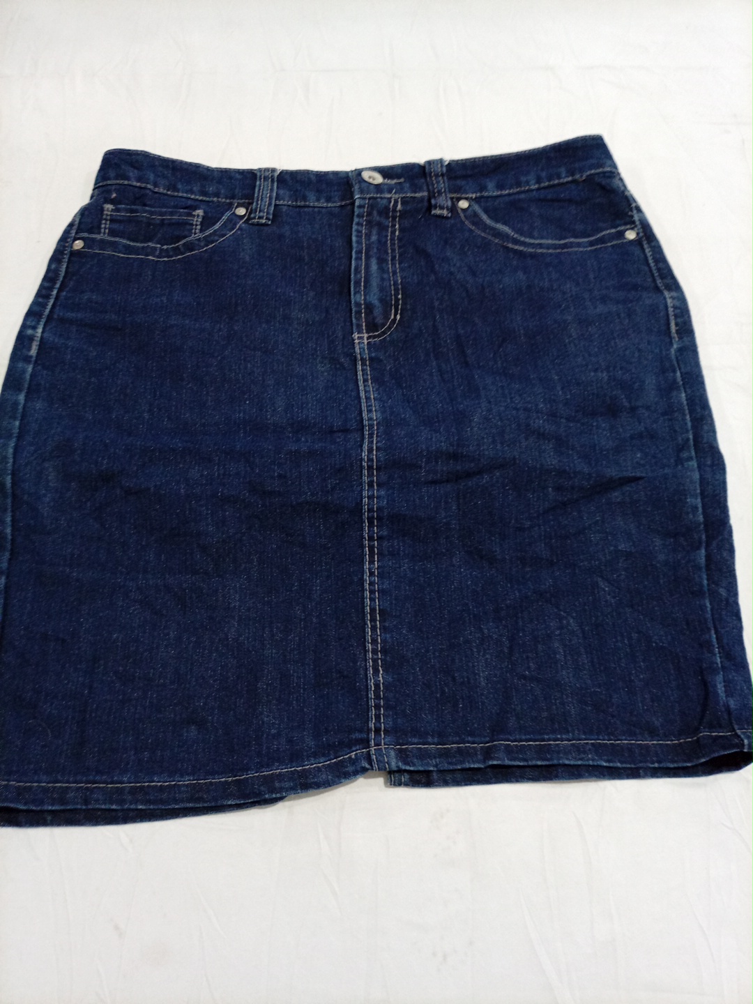 Jupe mini en denim bleu Nine West avec poches et f..