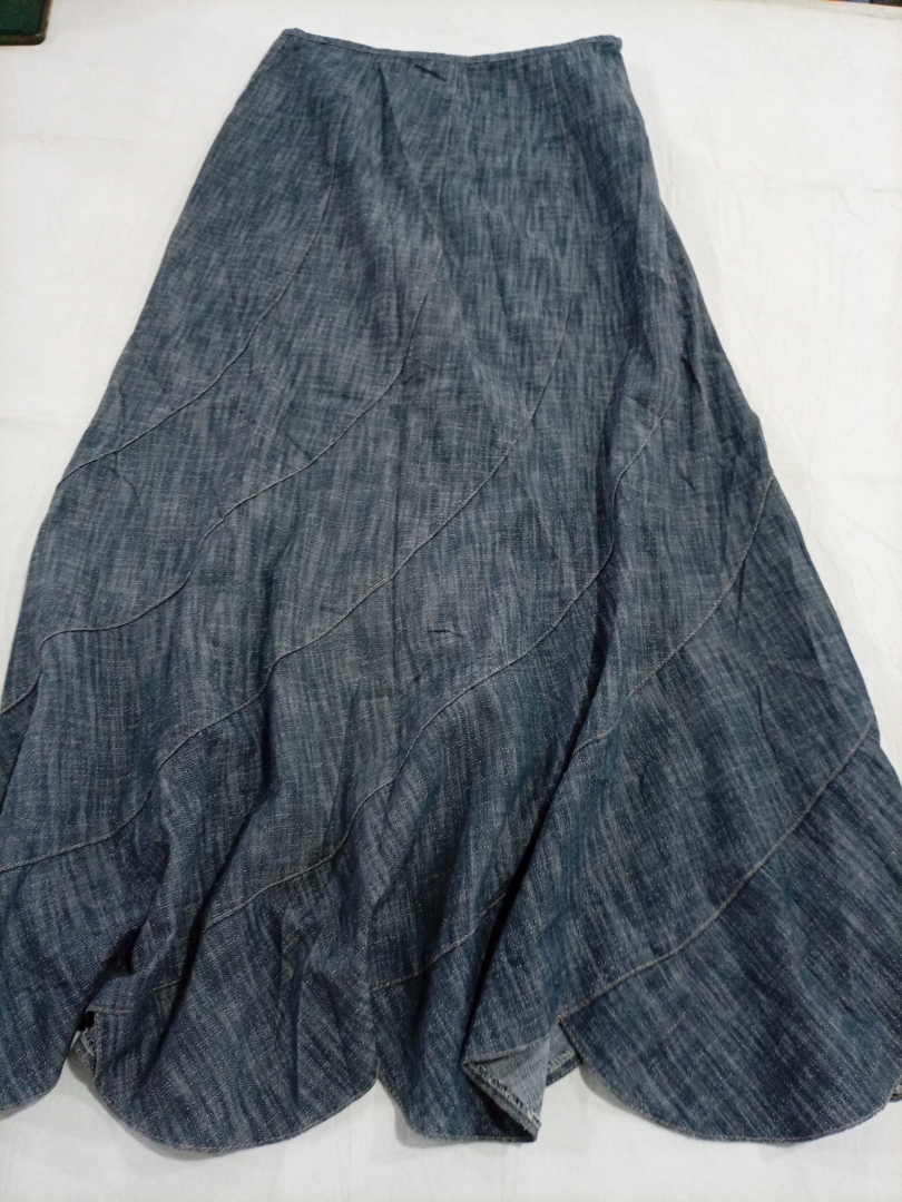 Les Folies D'Harvy Paris Jupe Maxi en Denim Évasée