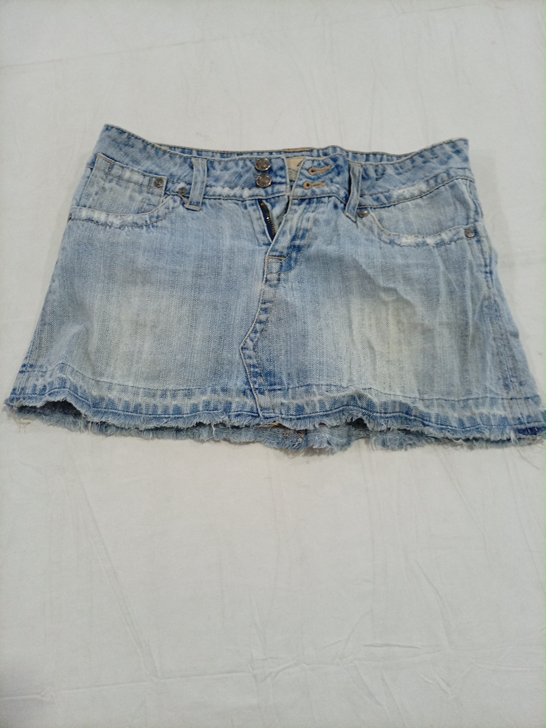 Wet Seal Distressed Denim Mini Skirt Size S