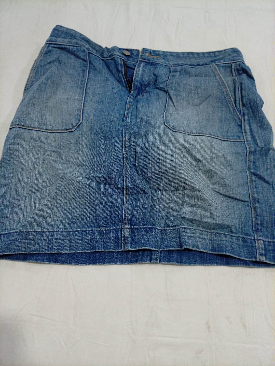 Jupe mini en denim bleu Ann Taylor Loft