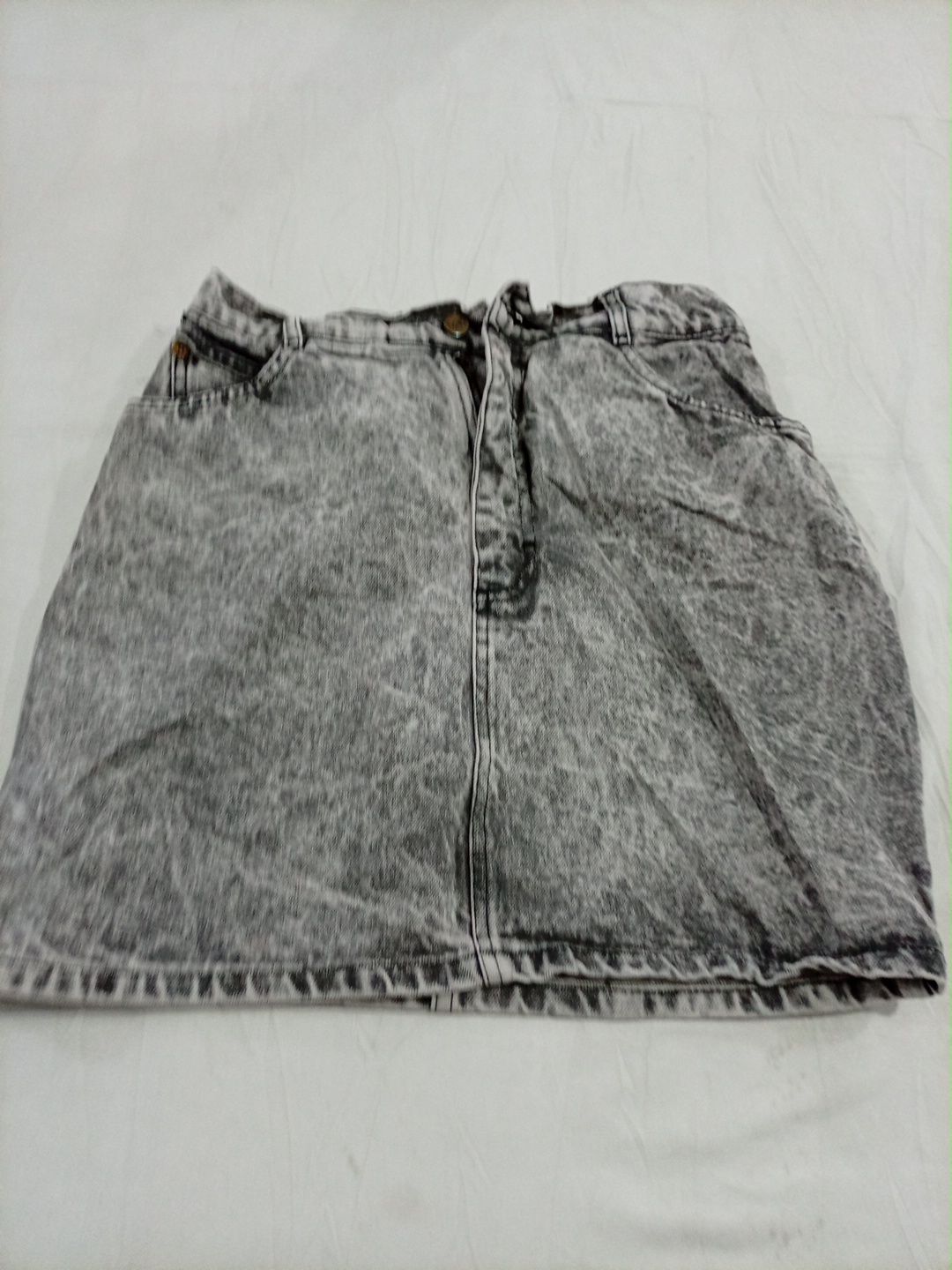Lee Stonewashed Grey Denim Mini Skirt