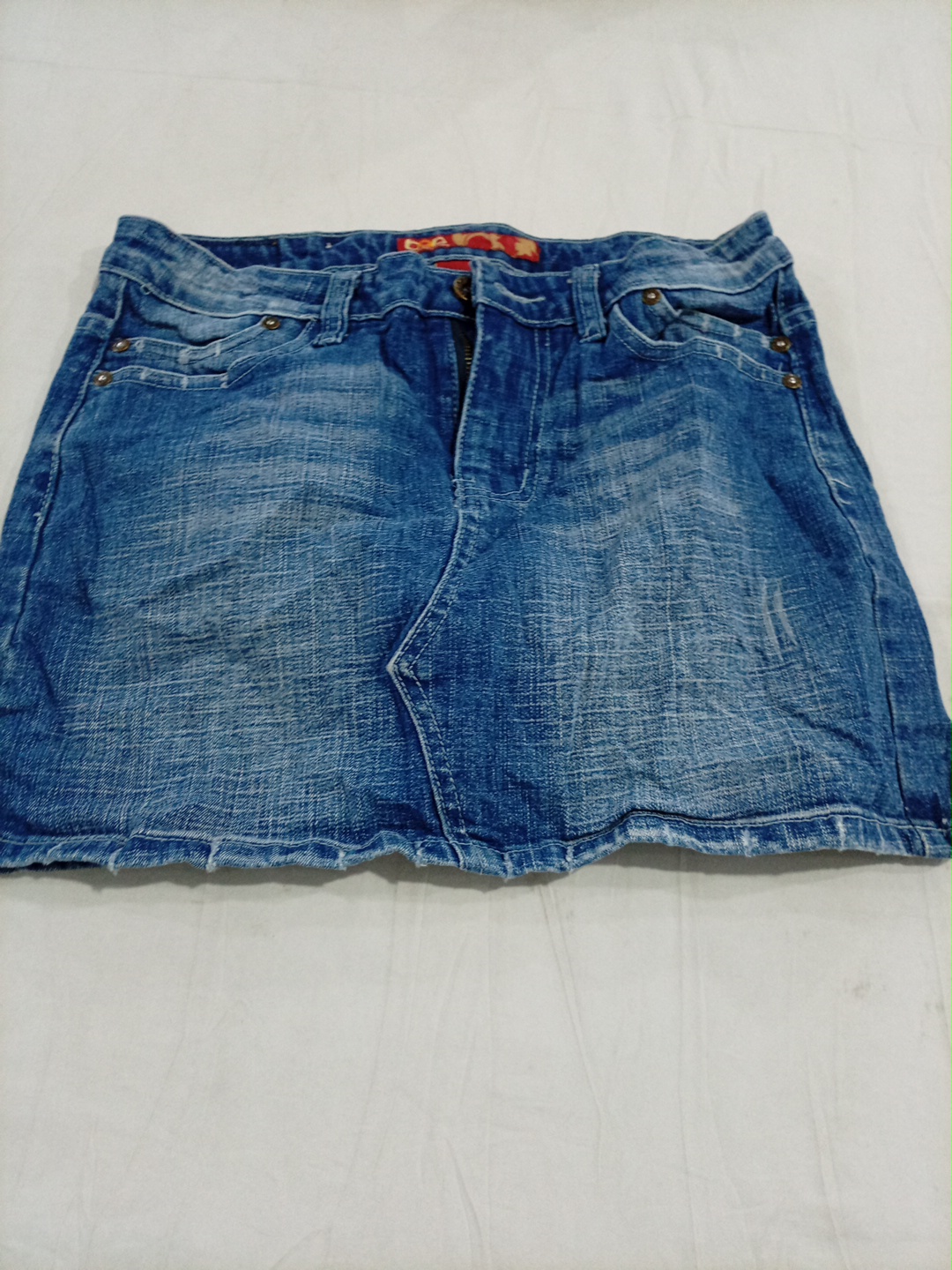 Jupe en jean taille basse abîmée Seven For All Man..