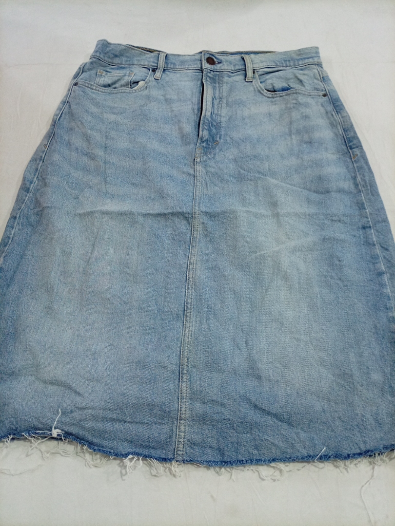 Jupe midi en denim délavé taille haute Zara taille..