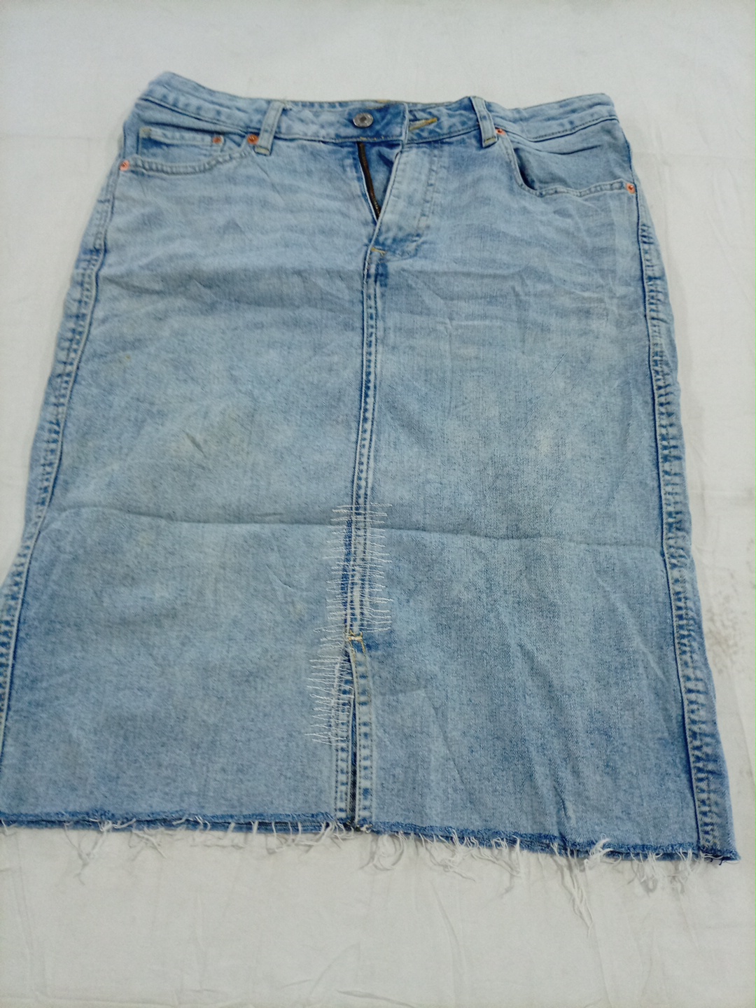 Light Wash Denim Mini Skirt Size US 10