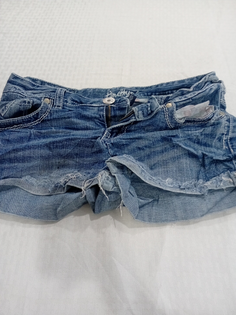Shorts en denim mini taille basse vintage en améth..