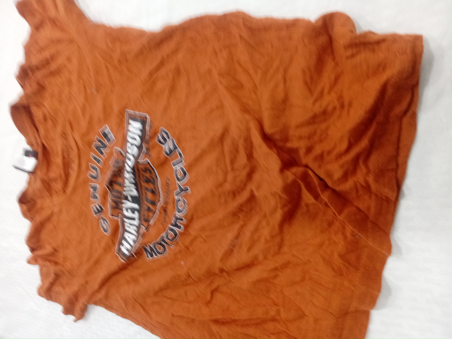 T-shirt à col rond imprimé orange Harley-Davidson
