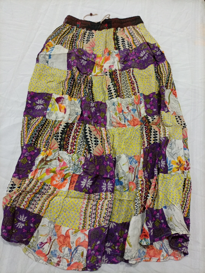 Just Cruising Bohemian Patchwork Maxi Skirt - Mult..