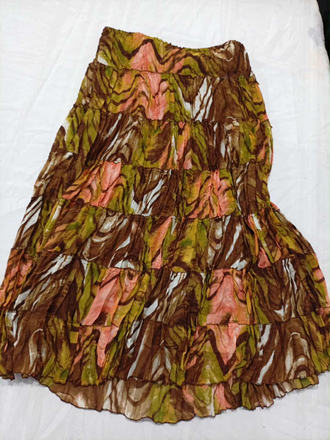 Sunny Leigh Tiered Maxi Skirt in Abstract Multicol..