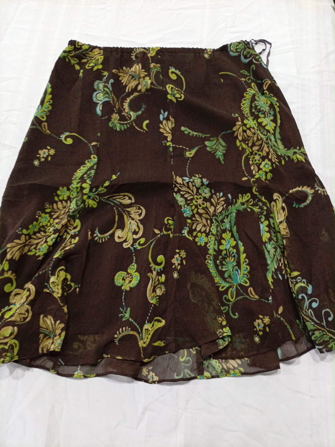 Bohemian Paisley Print Mini Skirt with Elastic Wai..