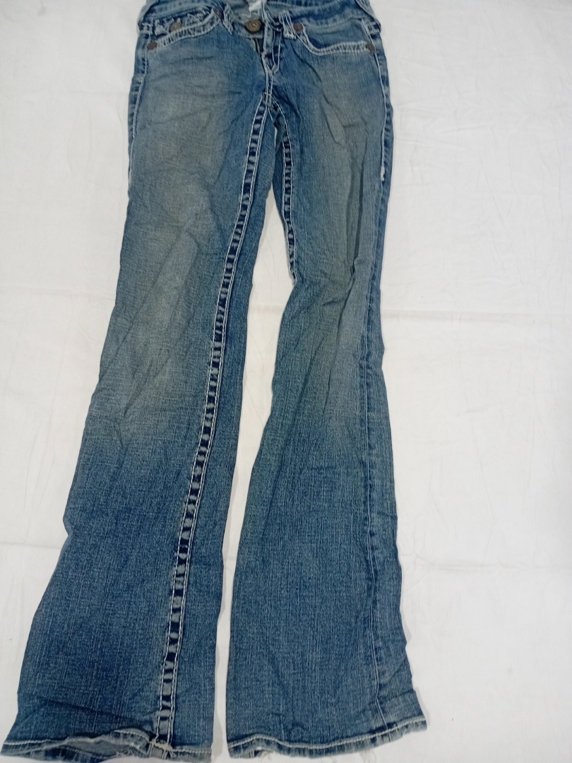 True Religion Low-Rise Bootcut Jeans in Washed Blu..