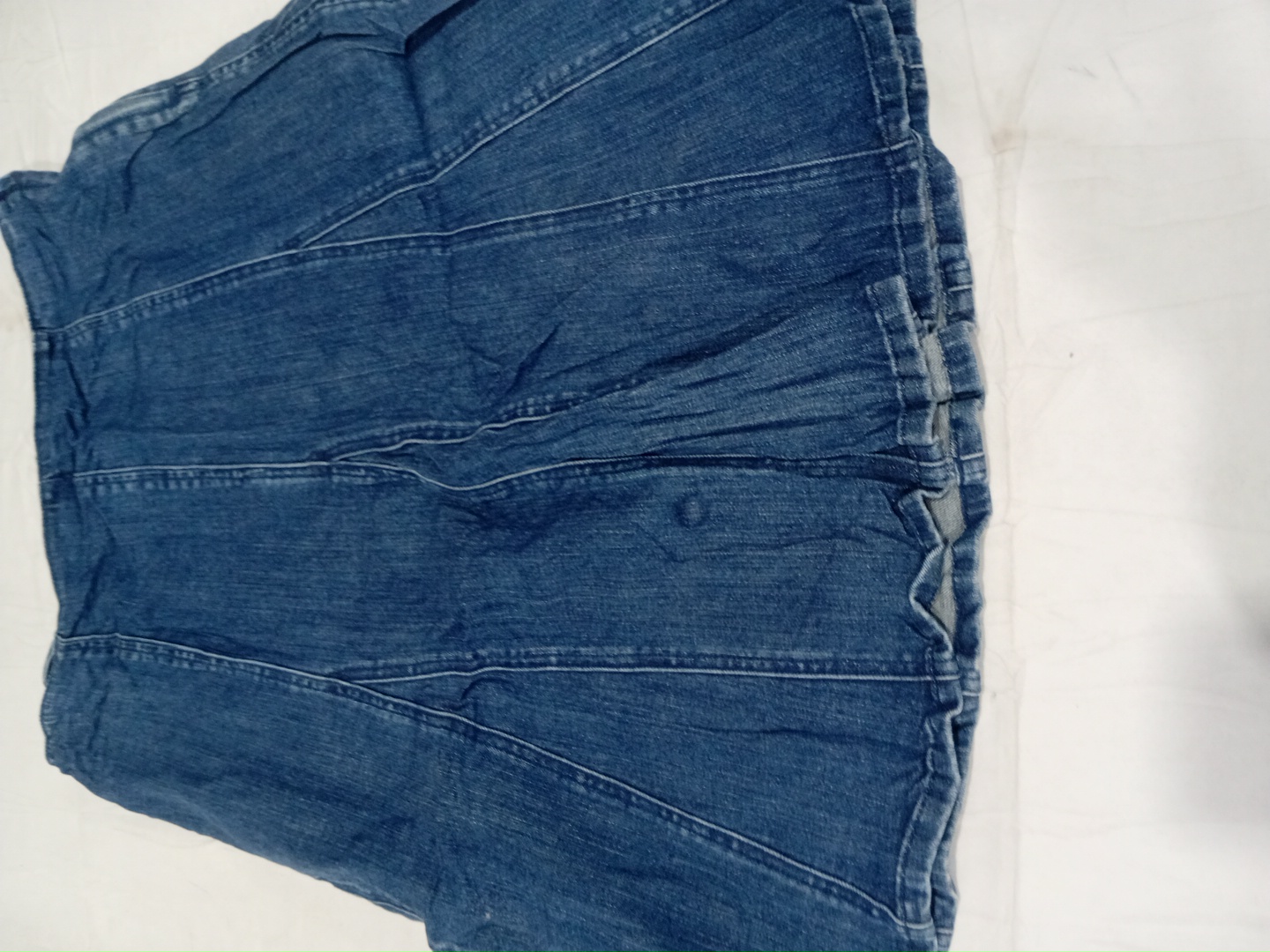 Oscar de la Renta Blue Denim Midi Skirt with Panel..