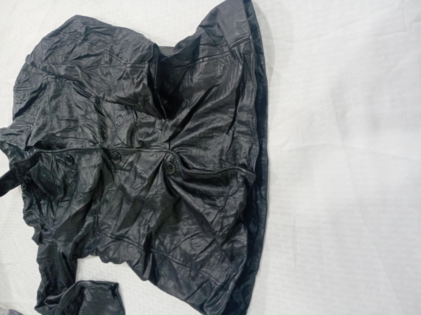 Dockers Black Leather Jacket with Button Front and..