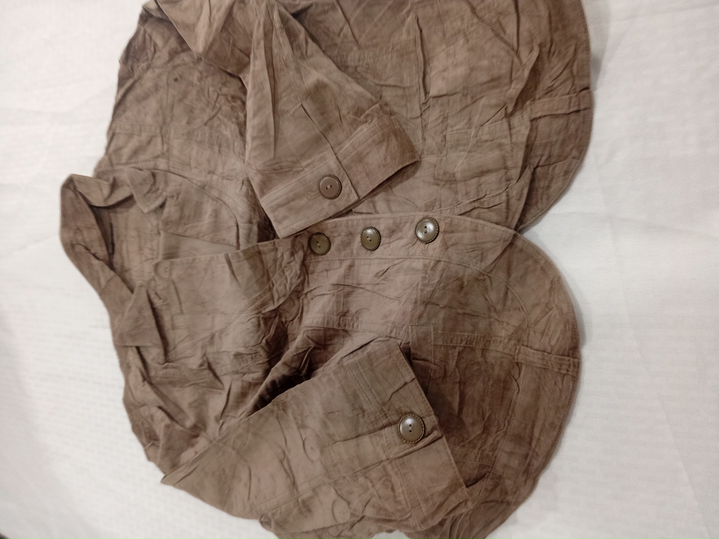 Oversized Crinkled Texture Blazer in Taupe