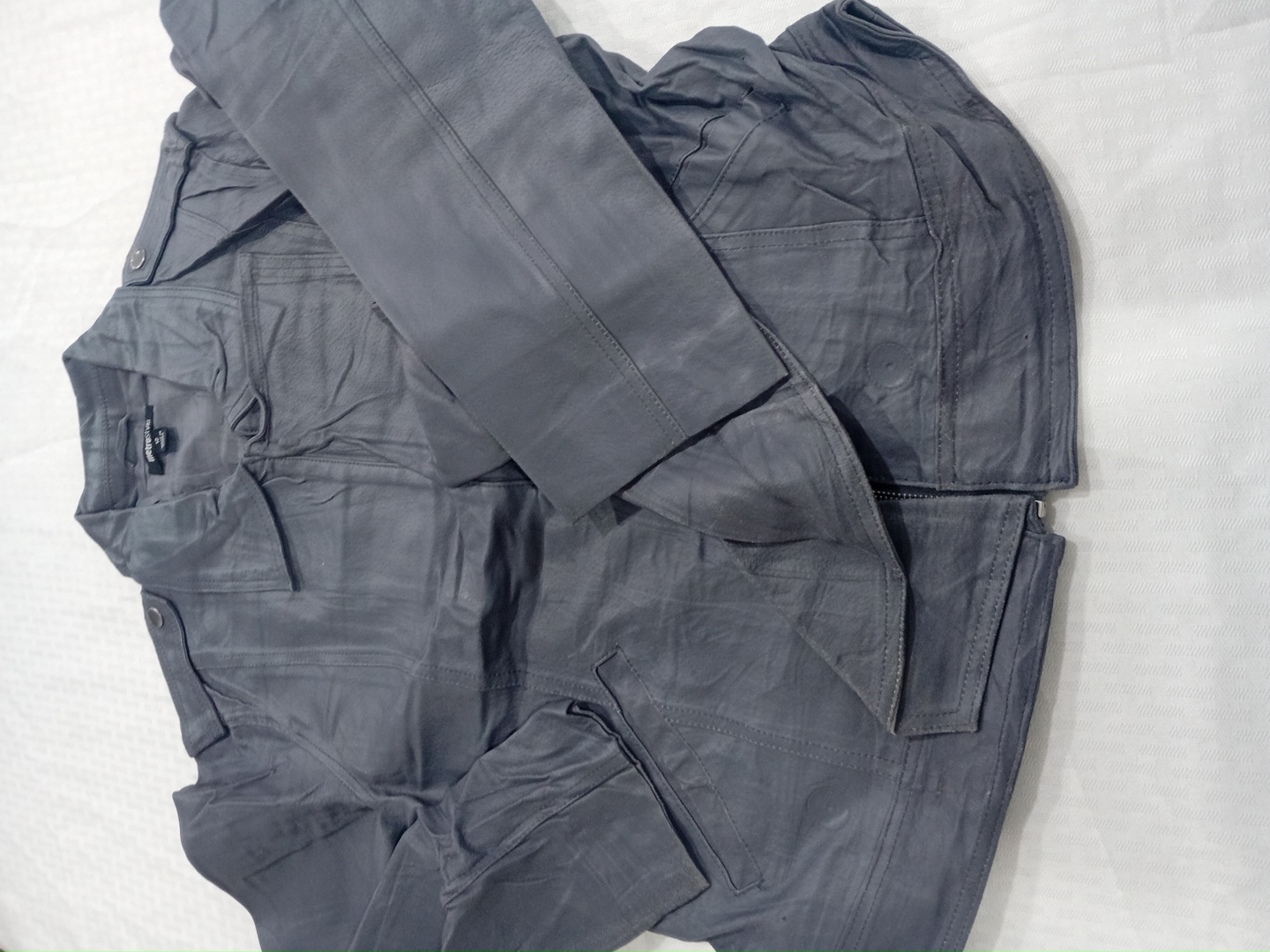 Metrostyle Gray Zip-Up Military Style Jacket Size ..