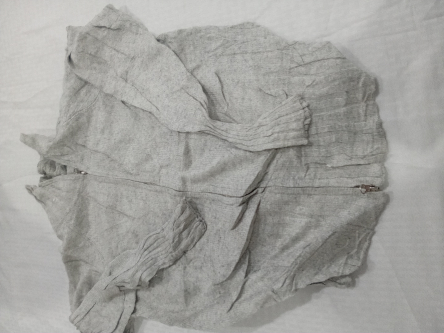 Light Gray Linen Zip-Up Jacket