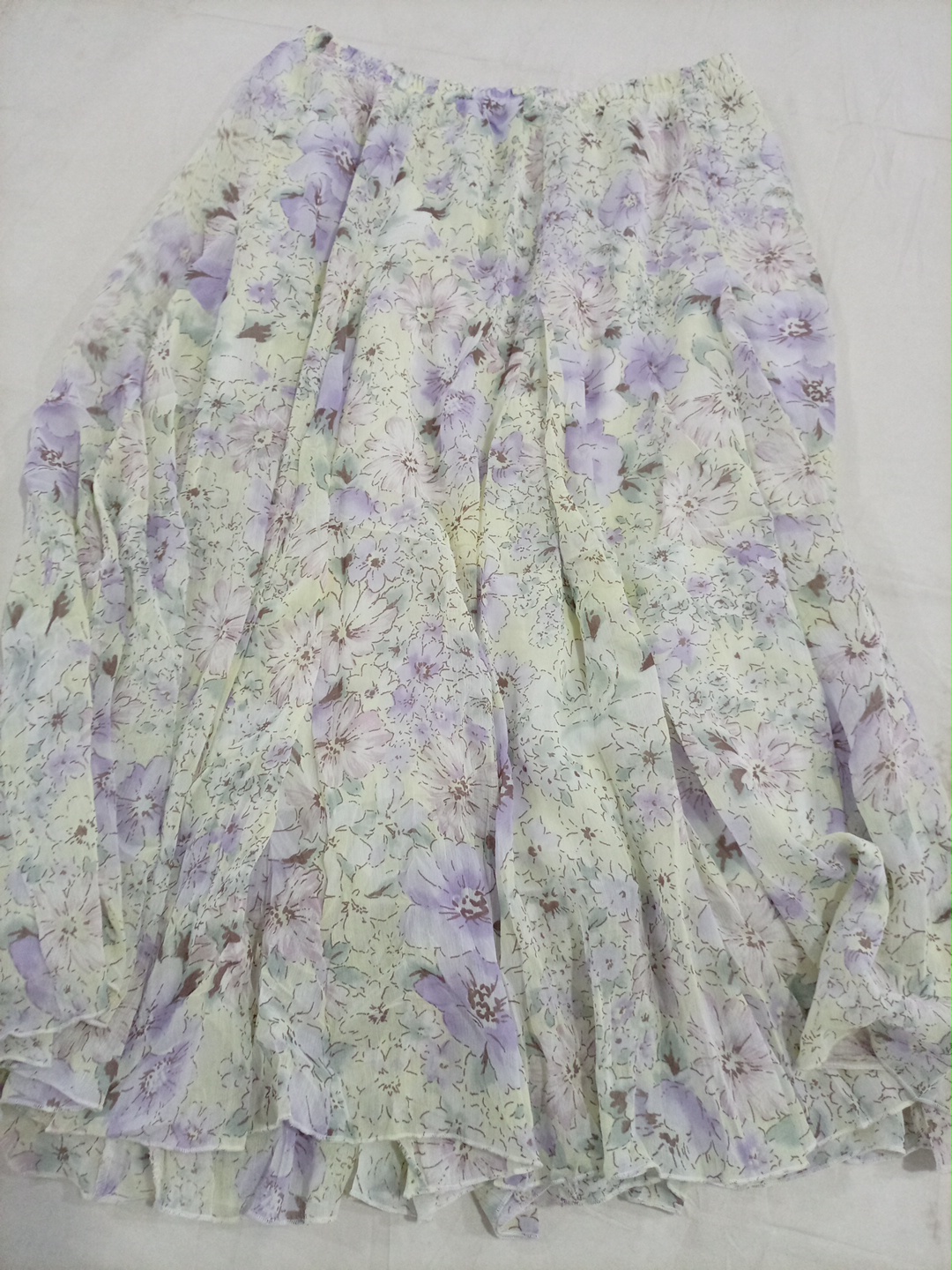 A.C. & Rachel Floral Print Lavender Maxi Skirt